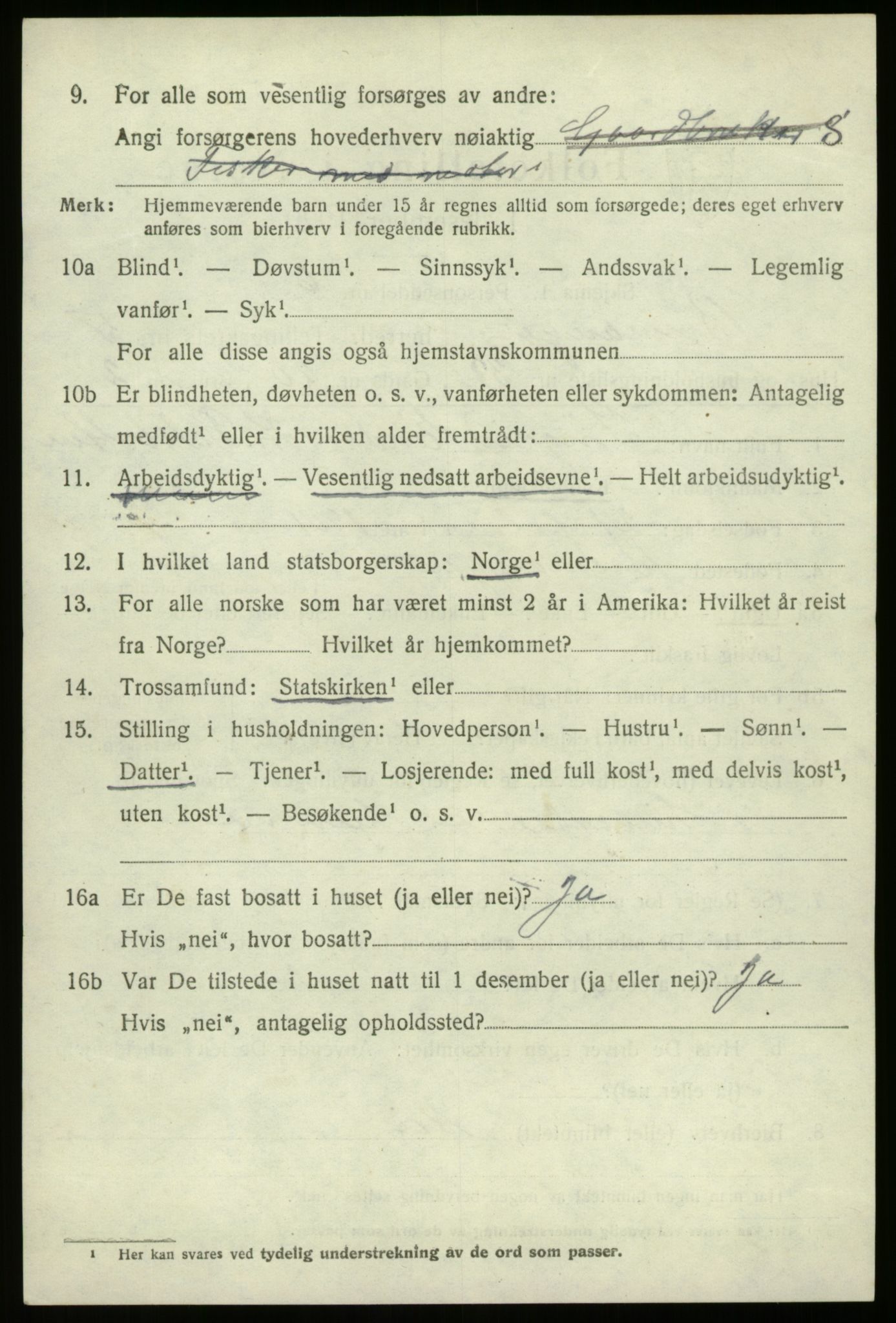 SAB, 1920 census for Bremanger, 1920, p. 3995