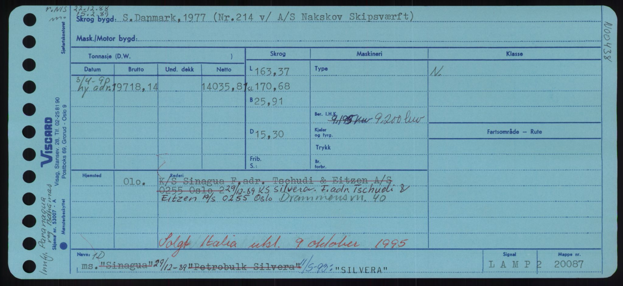 Sjøfartsdirektoratet med forløpere, Skipsmålingen, RA/S-1627/H/Hd/L0033: Fartøy, Sevi-Sjø, p. 171