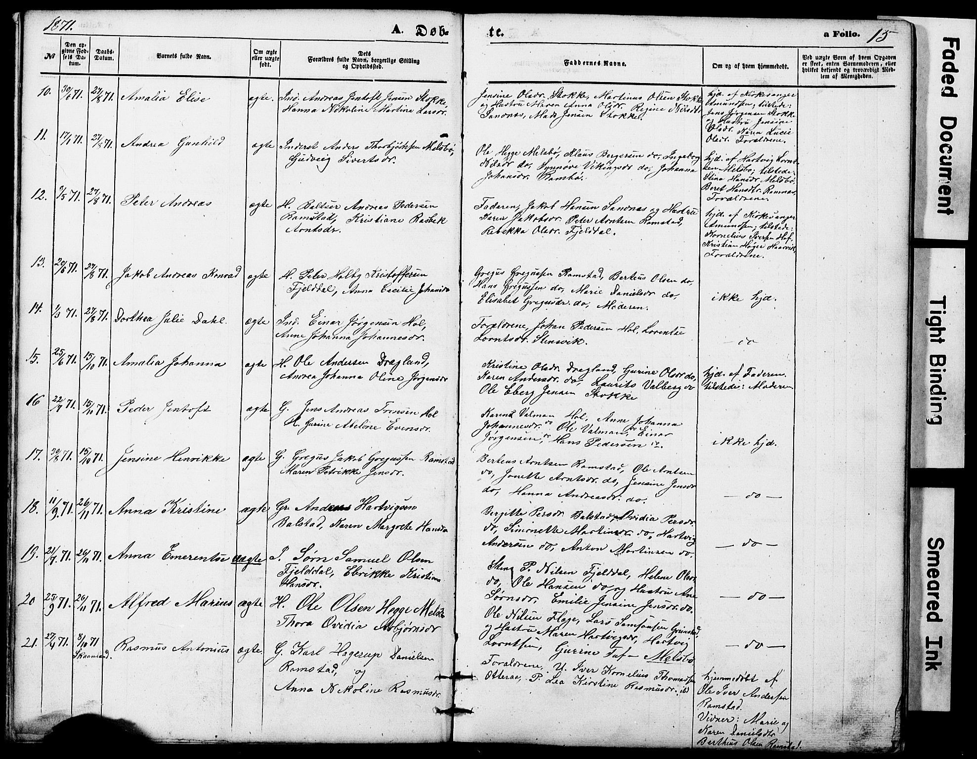 Ministerialprotokoller, klokkerbøker og fødselsregistre - Nordland, AV/SAT-A-1459/865/L0930: Parish register (copy) no. 865C02, 1866-1884, p. 15