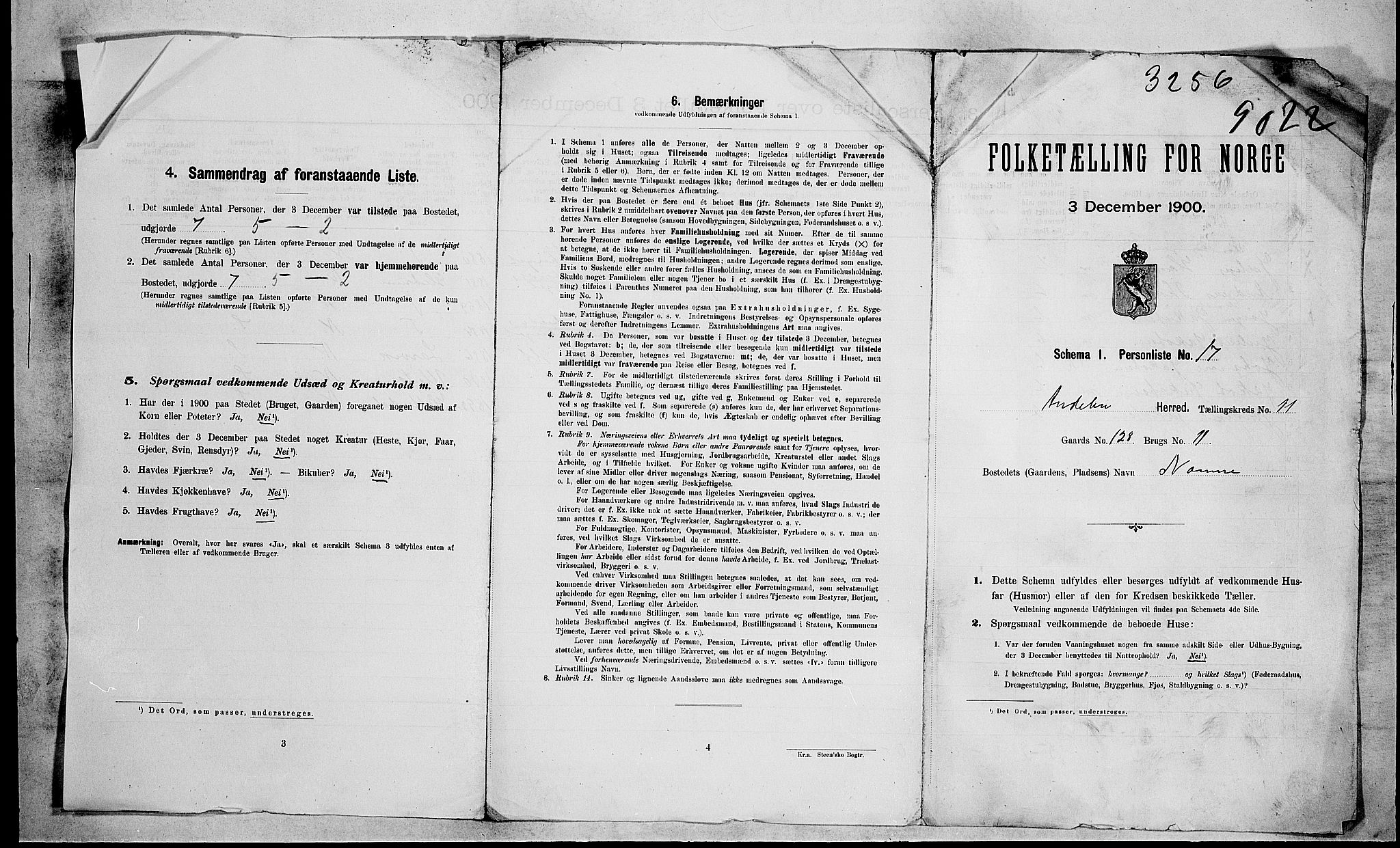 RA, 1900 census for Andebu, 1900, p. 30