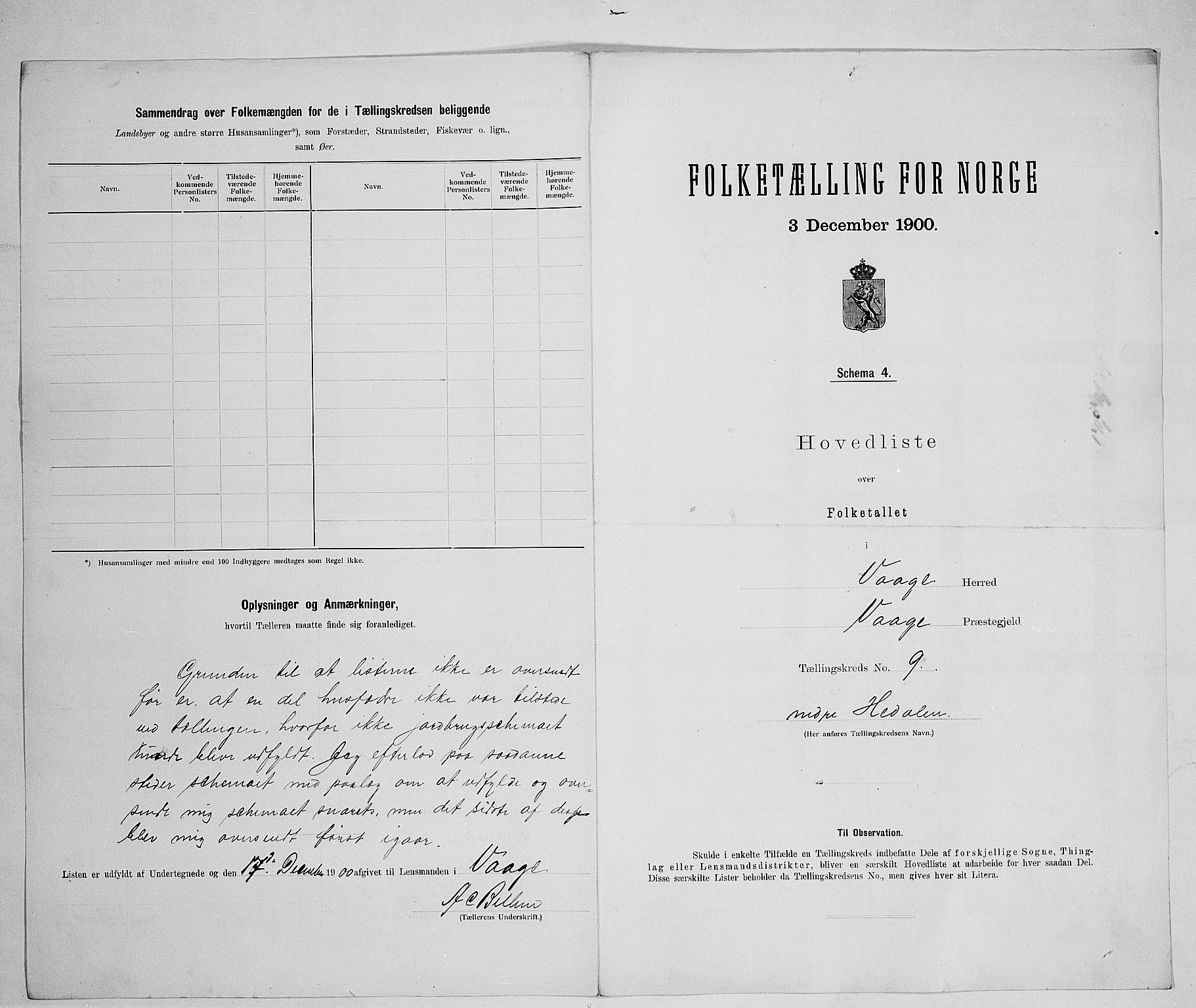 SAH, 1900 census for Vågå, 1900, p. 44