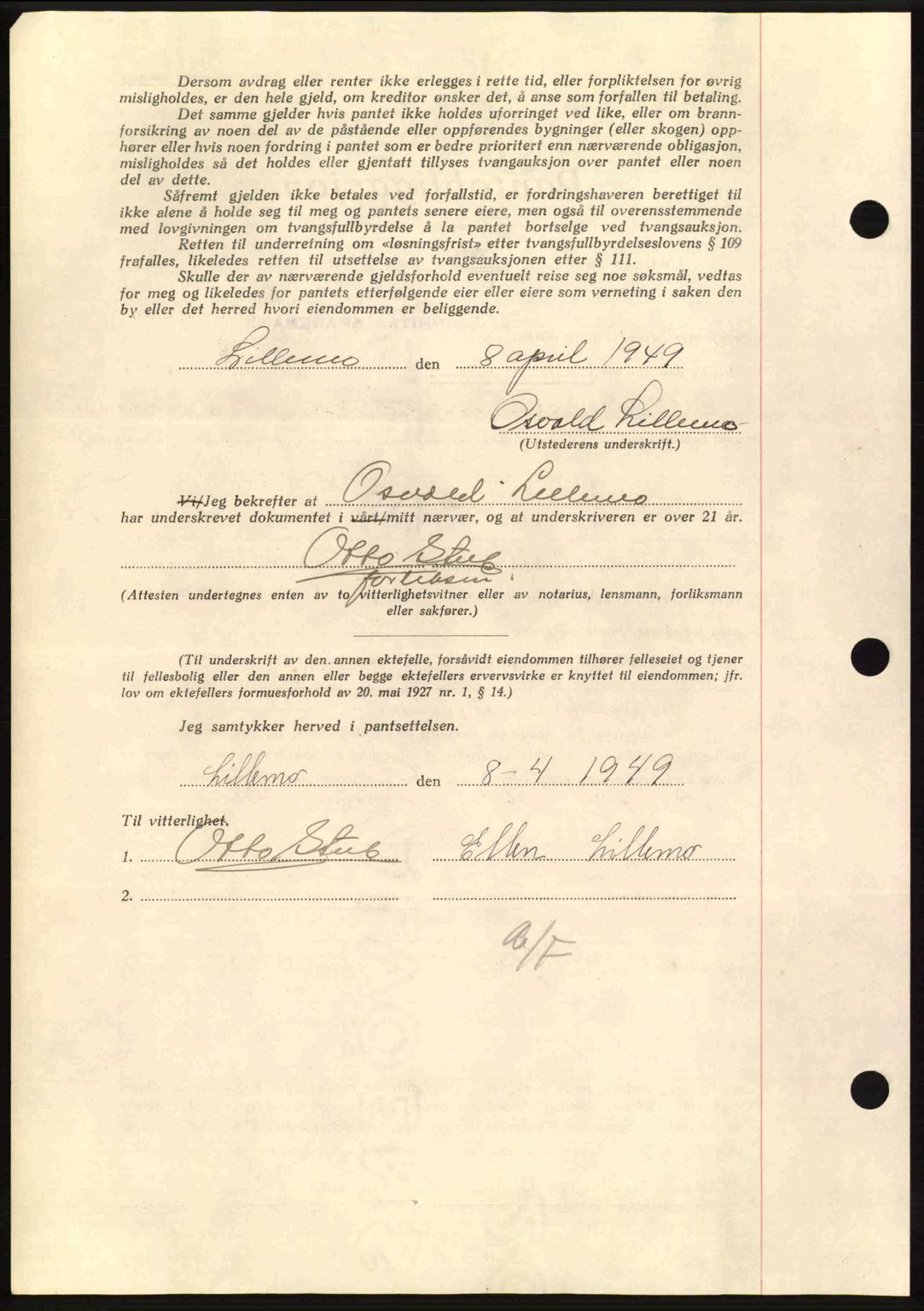 Hitra sorenskriveri, AV/SAT-A-0018/2/2C/2Ca: Mortgage book no. B1, 1939-1949, Diary no: : 345/1949