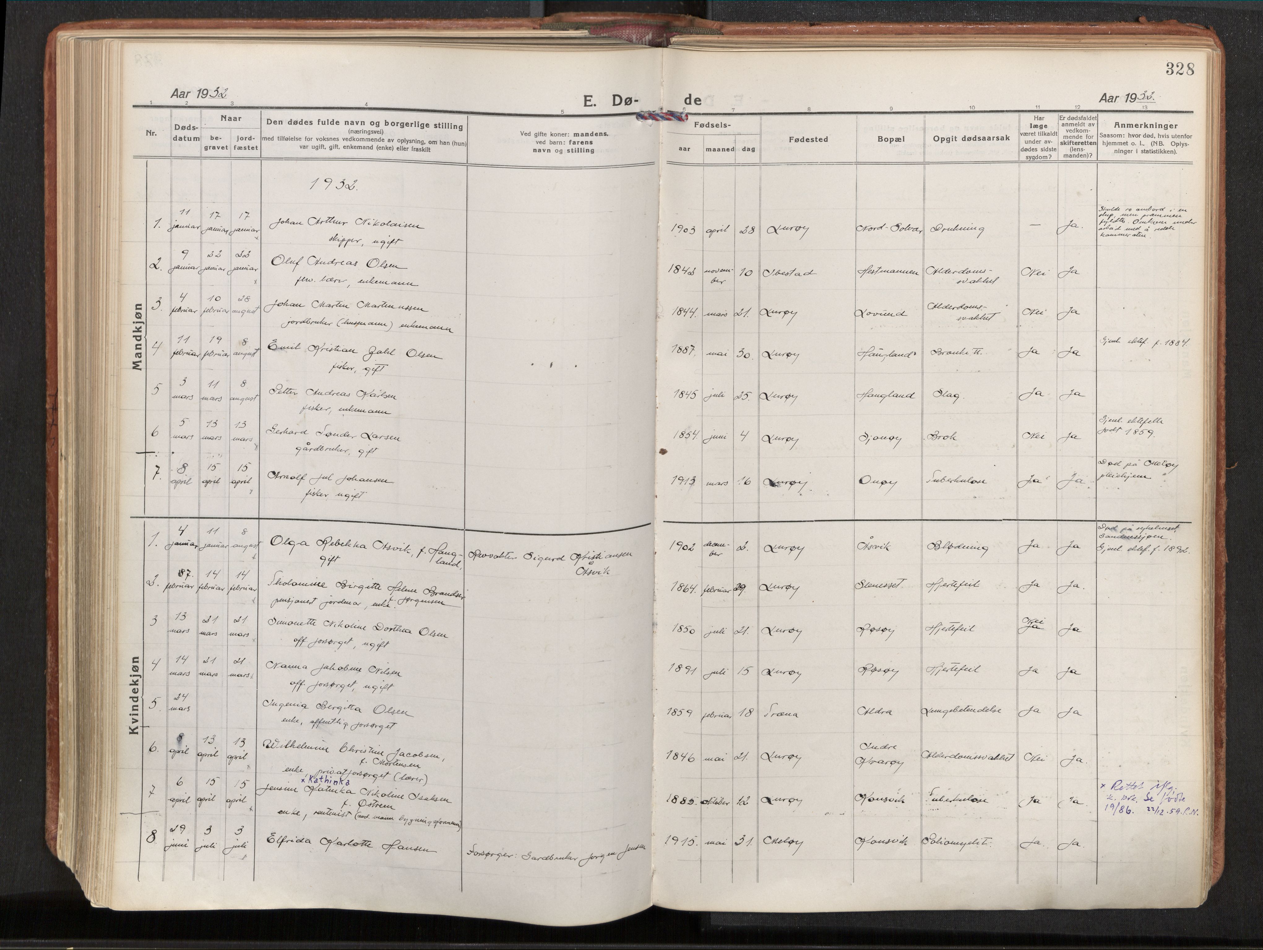 Ministerialprotokoller, klokkerbøker og fødselsregistre - Nordland, SAT/A-1459/839/L0570: Parish register (official) no. 839A07, 1923-1942, p. 328
