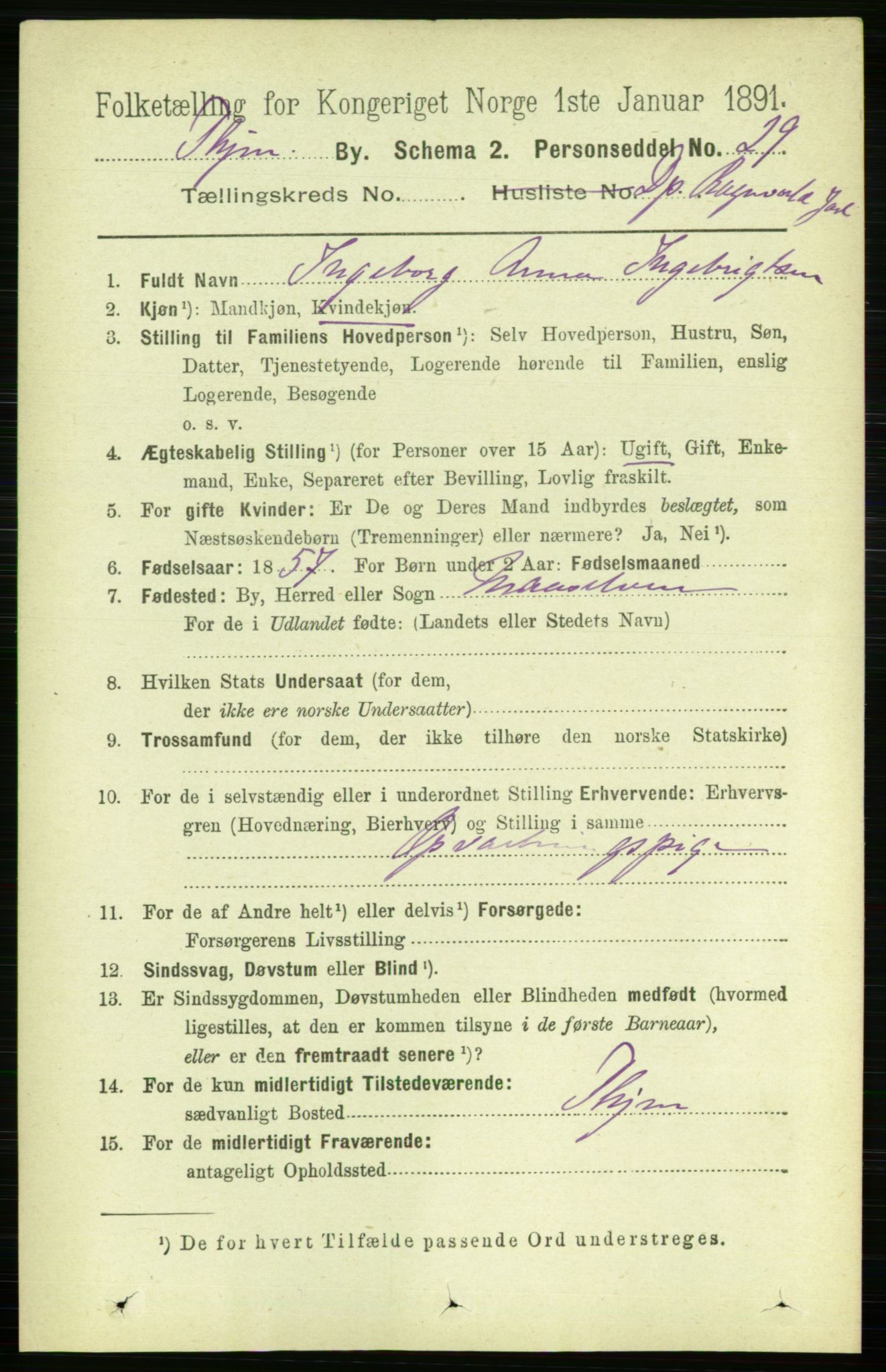 RA, 1891 census for 1601 Trondheim, 1891, p. 28625