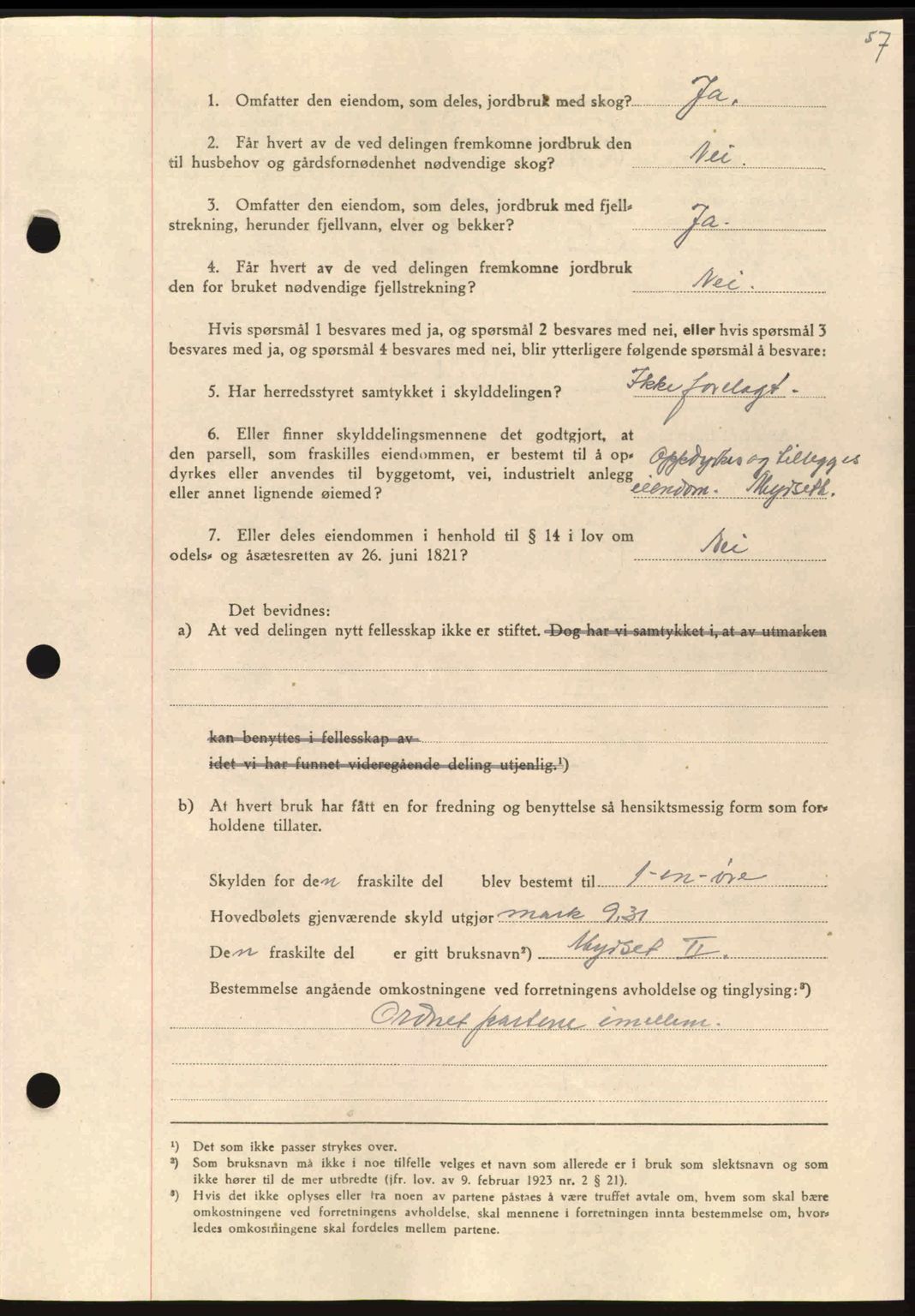 Nordmøre sorenskriveri, AV/SAT-A-4132/1/2/2Ca: Mortgage book no. A98, 1944-1944, Diary no: : 1237/1944