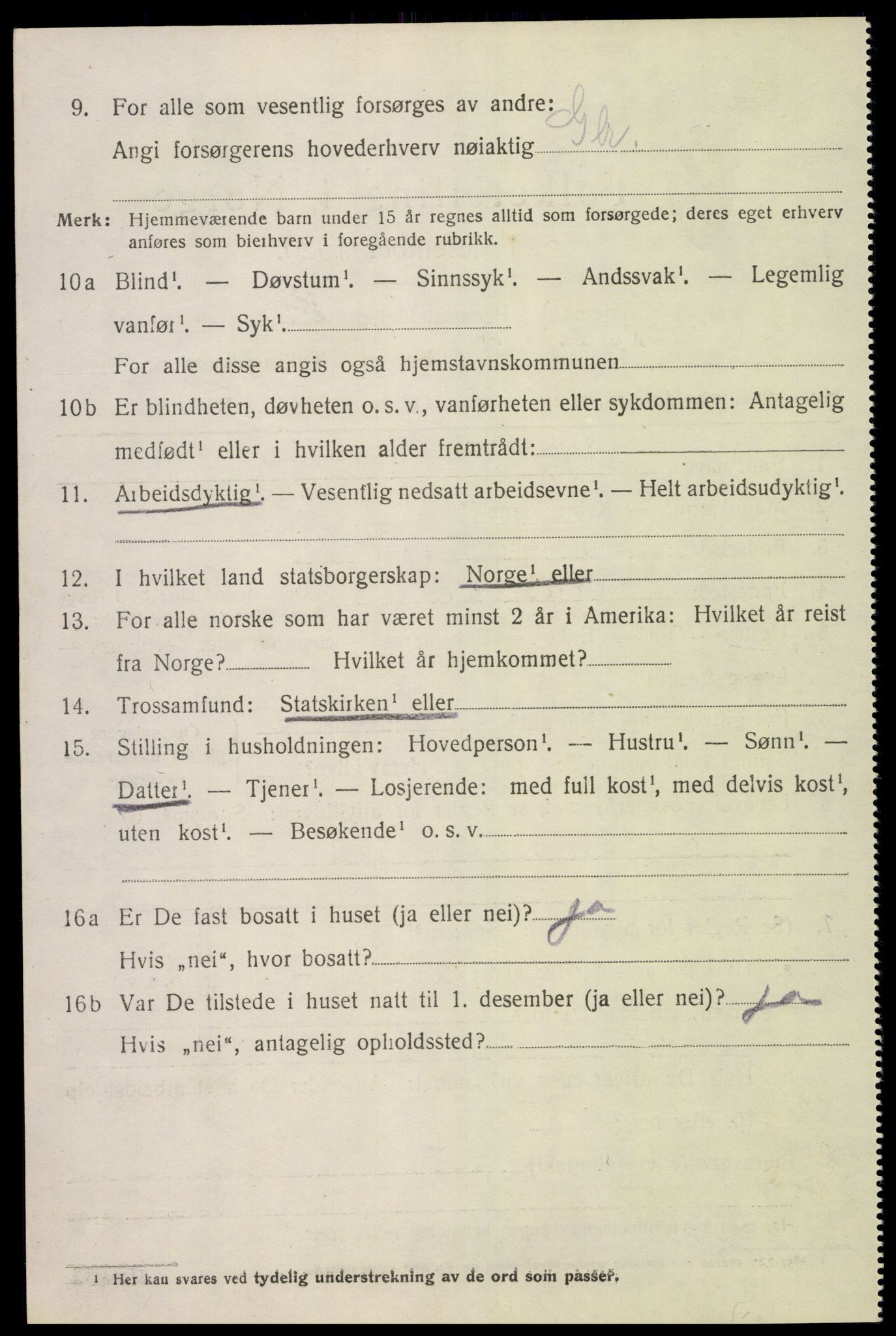 SAK, 1920 census for Åseral, 1920, p. 1781