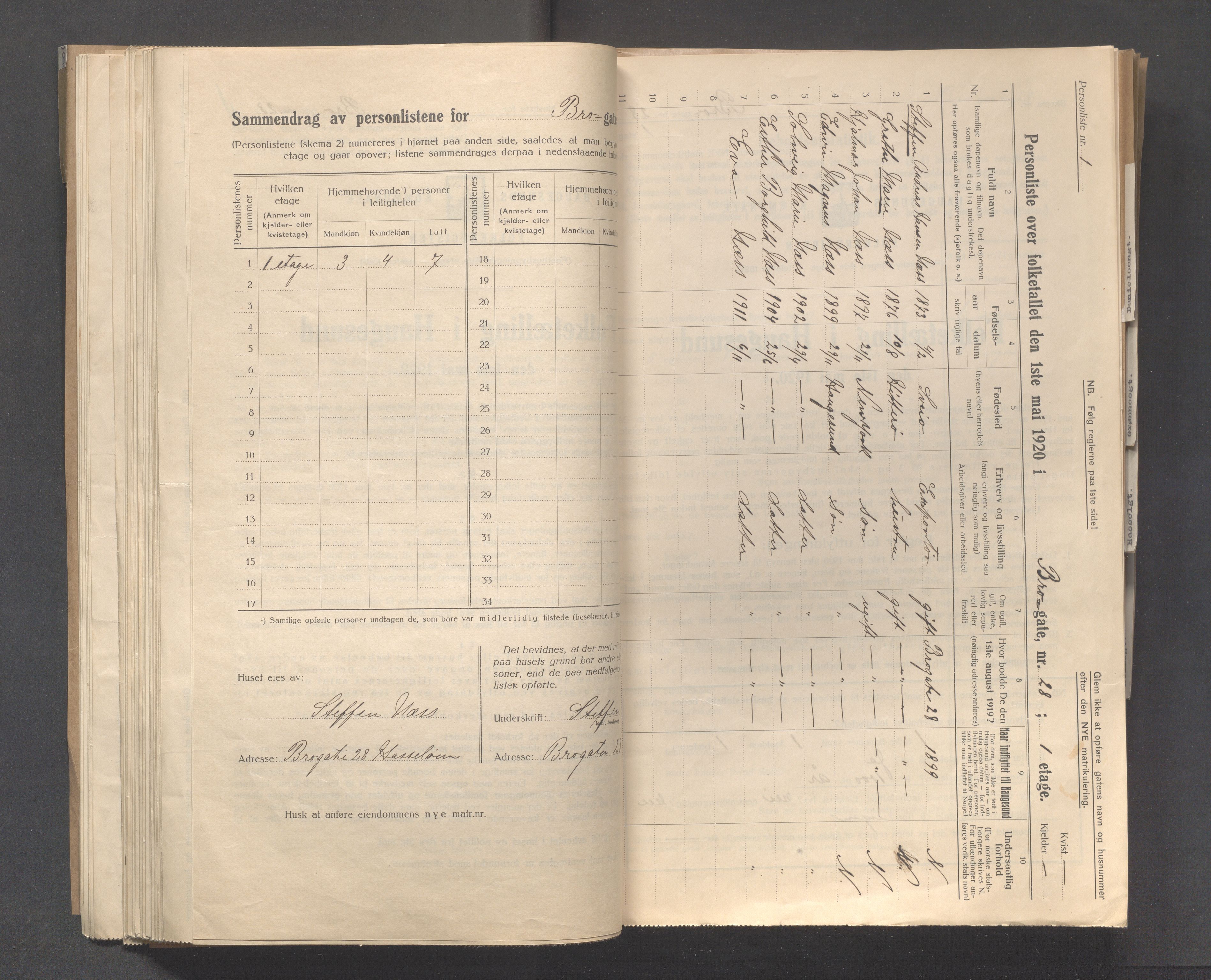 IKAR, Local census 1.5.1920 for Haugesund, 1920, p. 5674