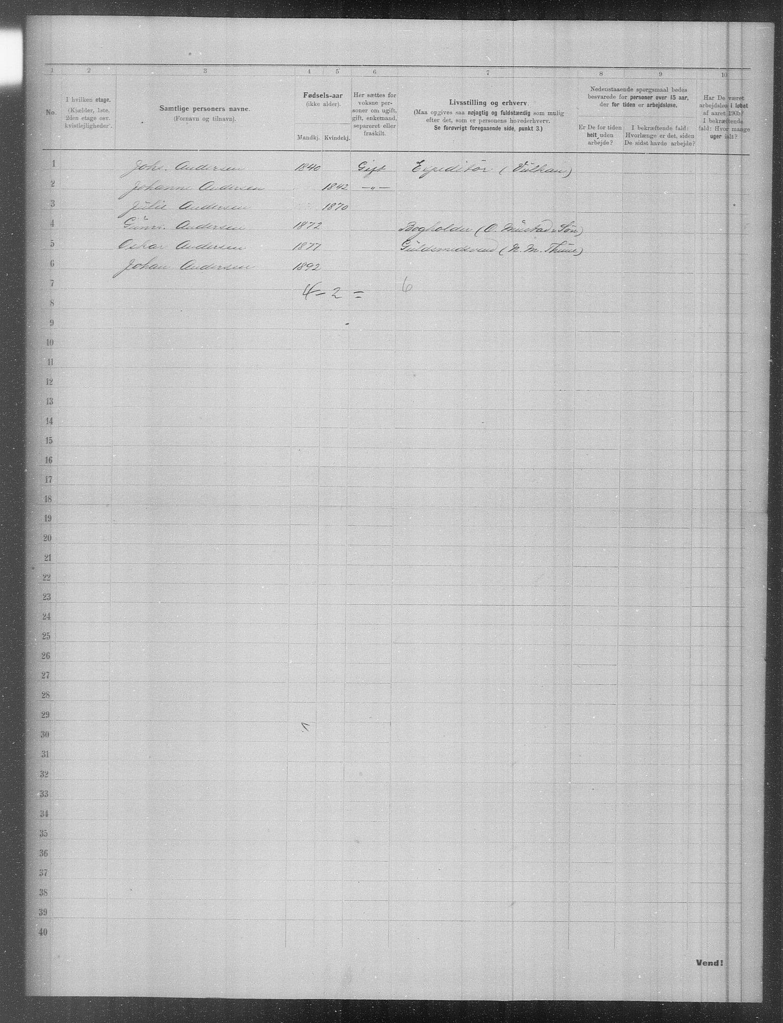 OBA, Municipal Census 1903 for Kristiania, 1903, p. 1810