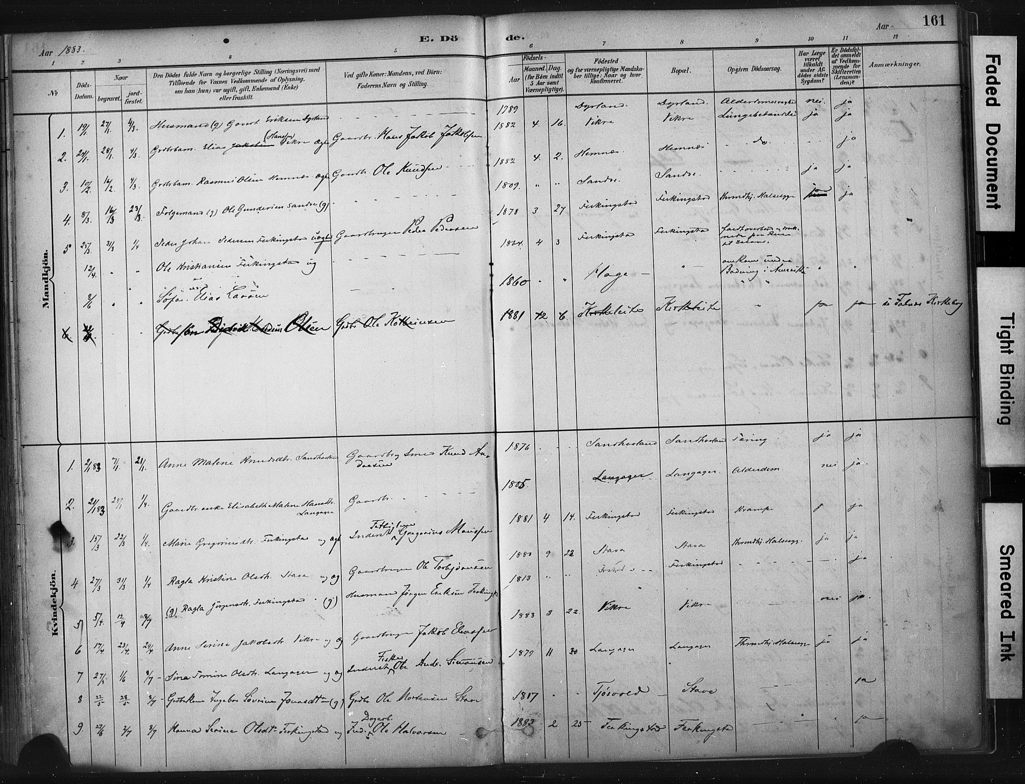 Skudenes sokneprestkontor, AV/SAST-A -101849/H/Ha/Haa/L0010: Parish register (official) no. A 7, 1882-1912, p. 161