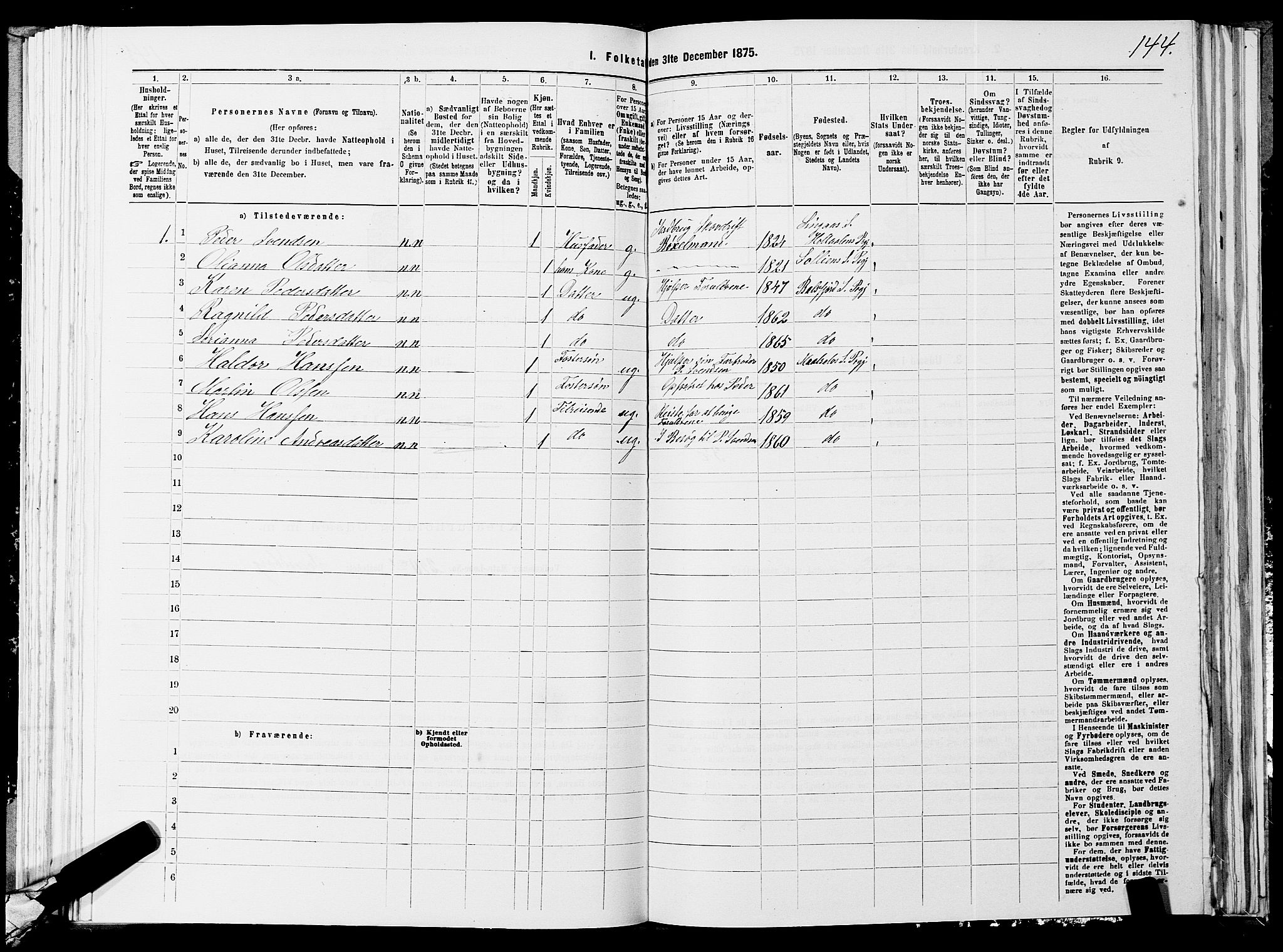 SATØ, 1875 census for 1933P Balsfjord, 1875, p. 1744