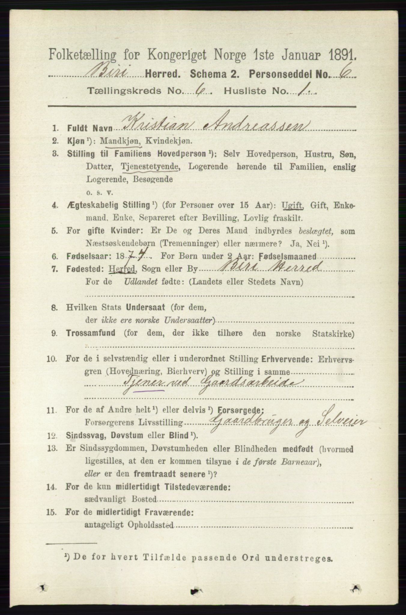 RA, 1891 census for 0525 Biri, 1891, p. 2139