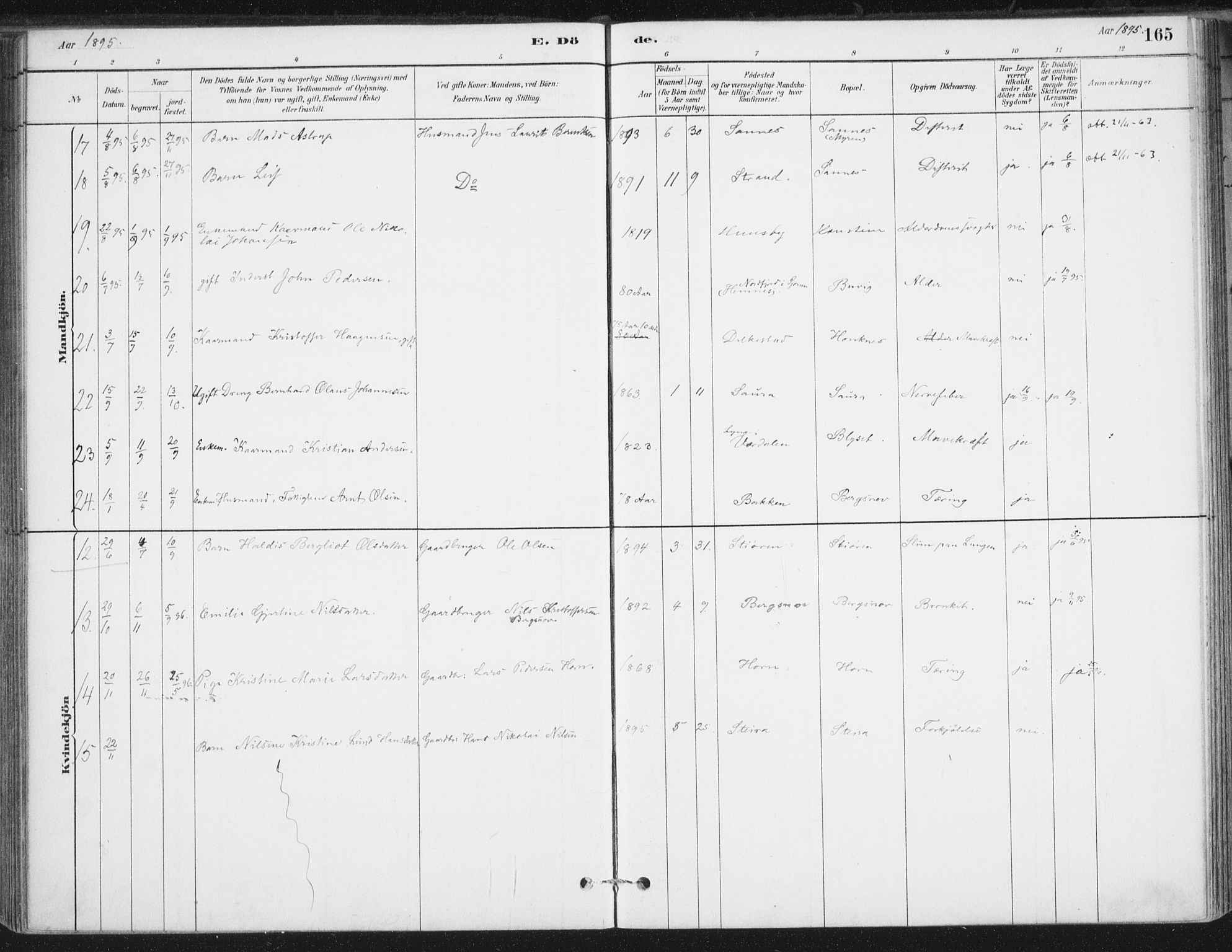 Ministerialprotokoller, klokkerbøker og fødselsregistre - Nordland, AV/SAT-A-1459/838/L0553: Parish register (official) no. 838A11, 1880-1910, p. 165