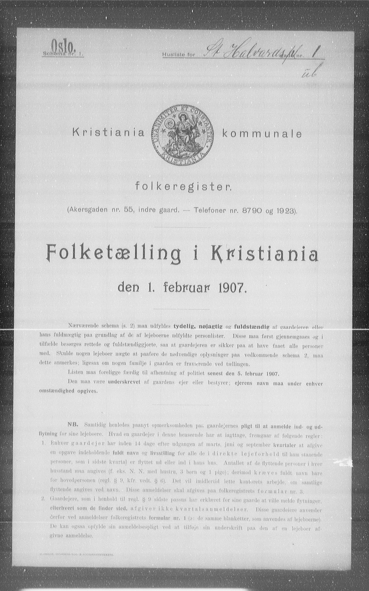 OBA, Municipal Census 1907 for Kristiania, 1907, p. 44972