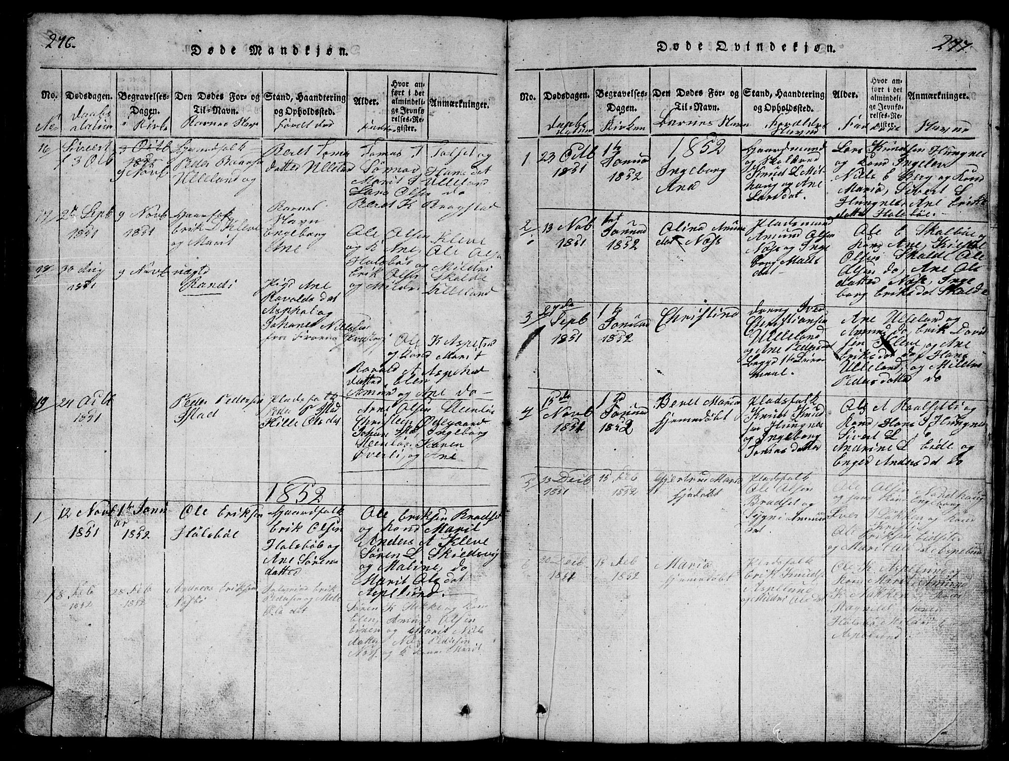 Ministerialprotokoller, klokkerbøker og fødselsregistre - Møre og Romsdal, AV/SAT-A-1454/557/L0683: Parish register (copy) no. 557C01, 1818-1862, p. 276-277