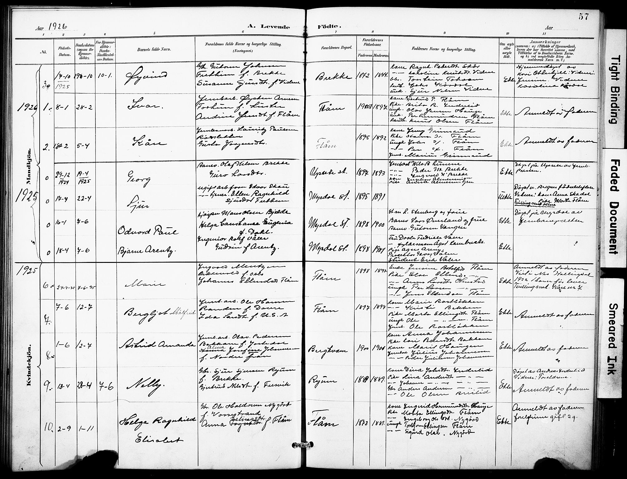 Aurland sokneprestembete, SAB/A-99937/H/Hb/Hbb/L0002: Parish register (copy) no. B 2, 1887-1929, p. 57