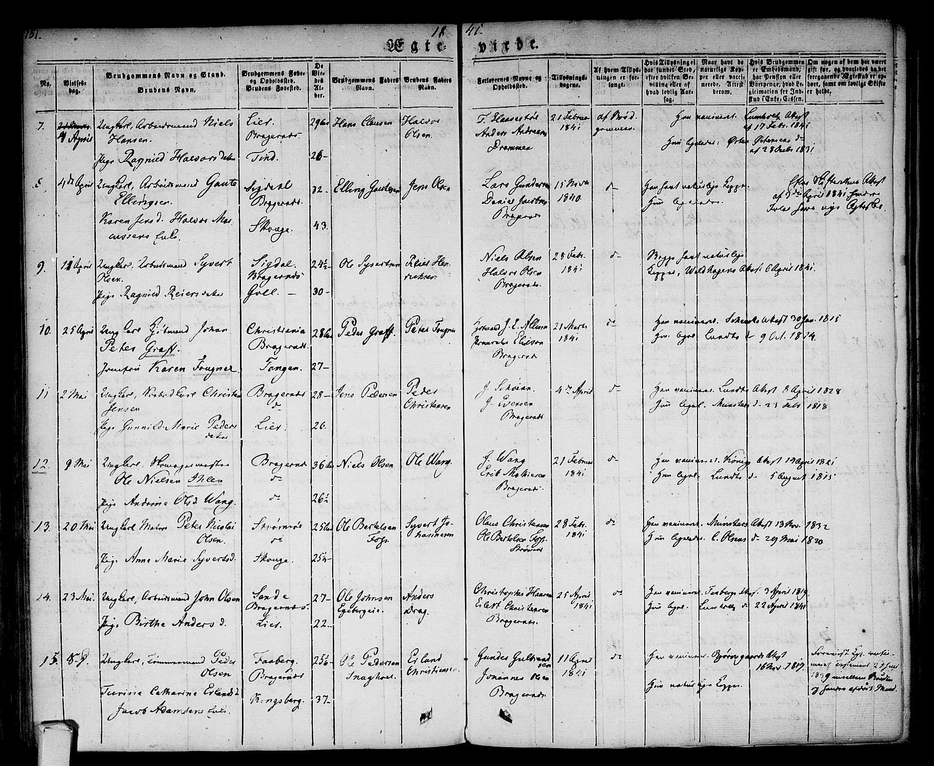 Bragernes kirkebøker, SAKO/A-6/F/Fc/L0001: Parish register (official) no. III 1, 1830-1853, p. 151