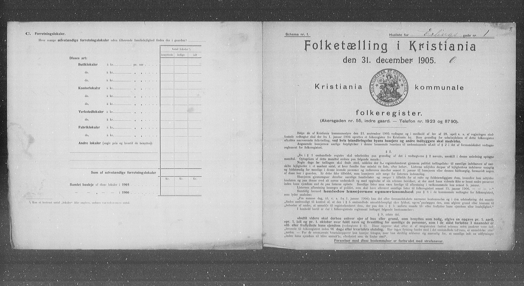 OBA, Municipal Census 1905 for Kristiania, 1905, p. 11382