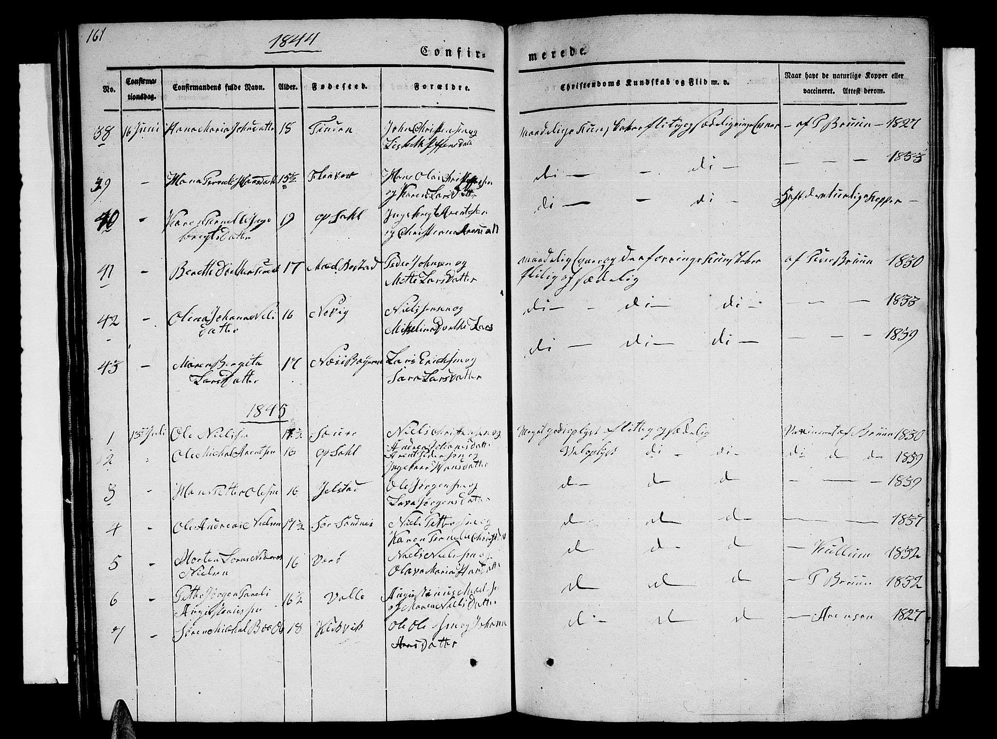 Ministerialprotokoller, klokkerbøker og fødselsregistre - Nordland, SAT/A-1459/805/L0106: Parish register (copy) no. 805C02, 1841-1861, p. 161