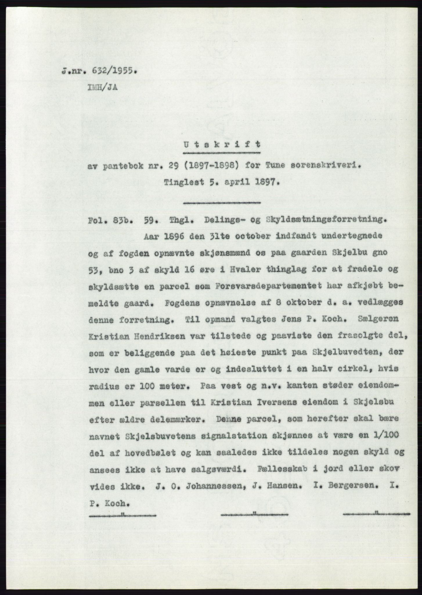 Statsarkivet i Oslo, AV/SAO-A-10621/Z/Zd/L0002: Avskrifter, j.nr 5-691/1955, 1955, p. 441