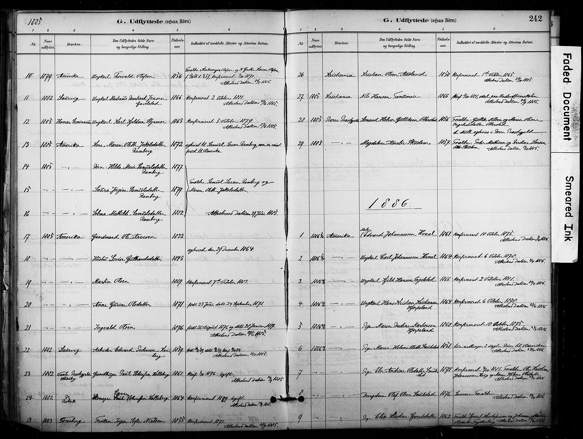 Lardal kirkebøker, AV/SAKO-A-350/F/Fb/L0001: Parish register (official) no. II 1, 1881-1911, p. 242