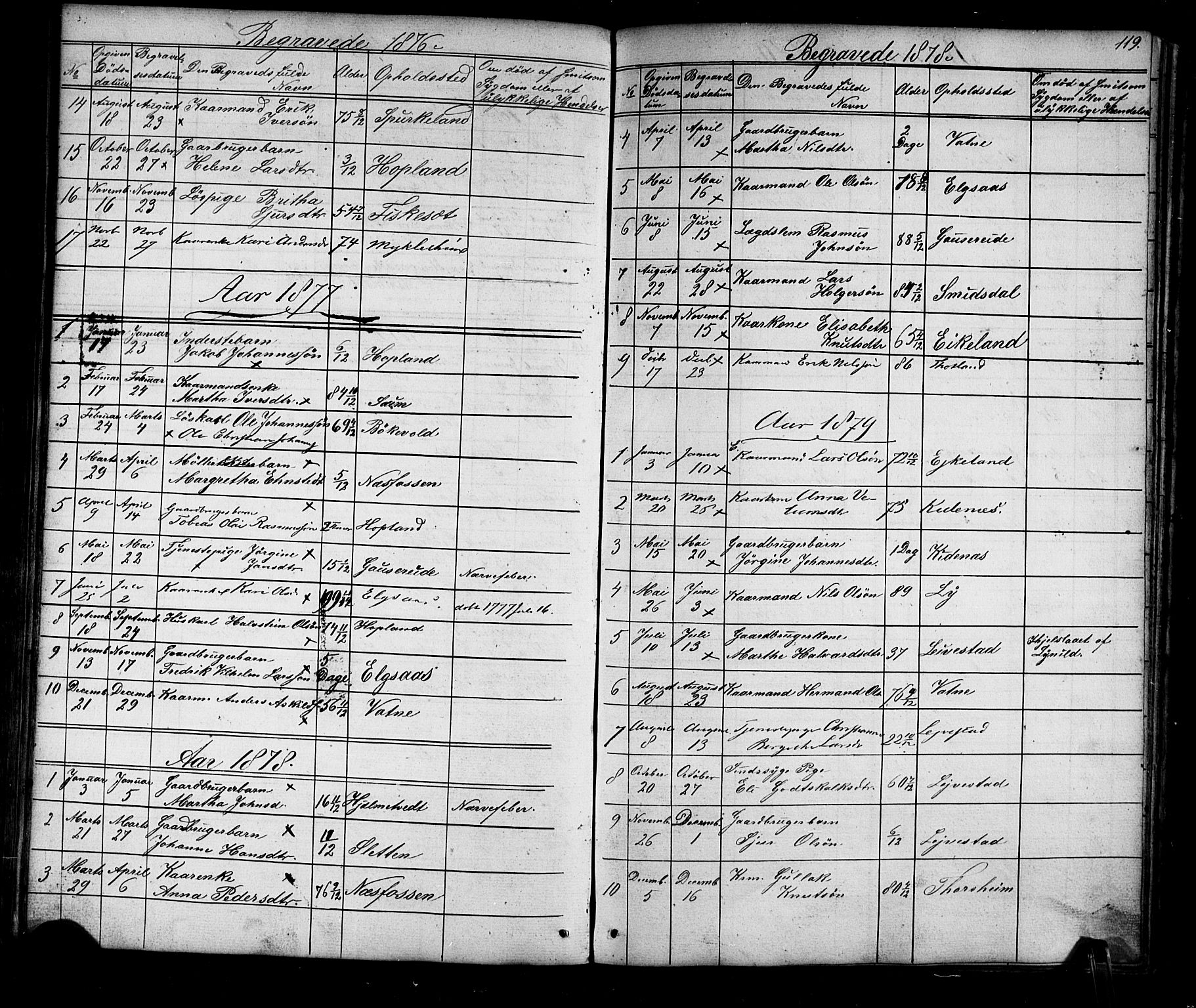 Alversund Sokneprestembete, SAB/A-73901/H/Ha/Hab: Parish register (copy) no. D 2, 1851-1889, p. 119