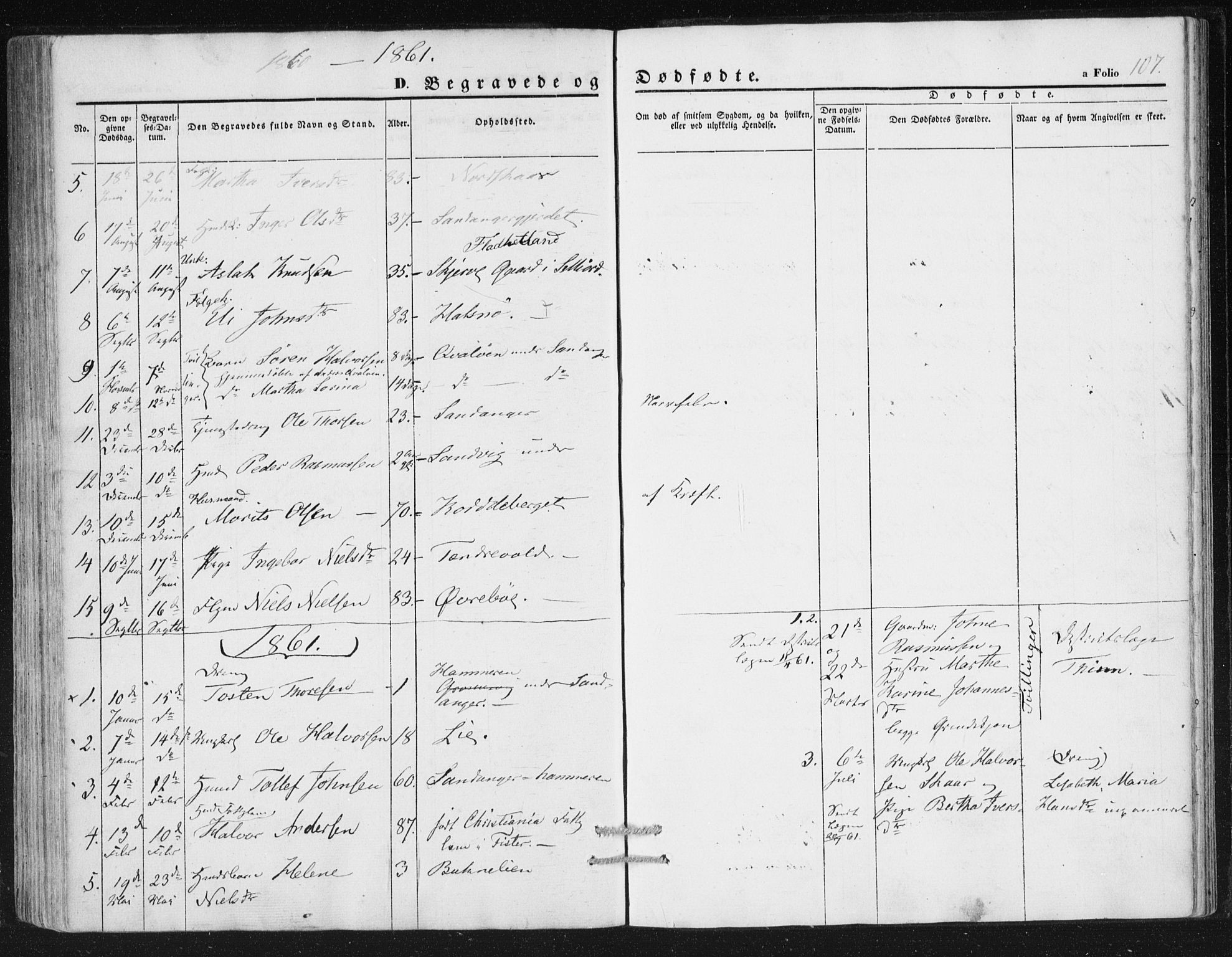 Hjelmeland sokneprestkontor, SAST/A-101843/01/IV/L0010: Parish register (official) no. A 10, 1851-1871, p. 107