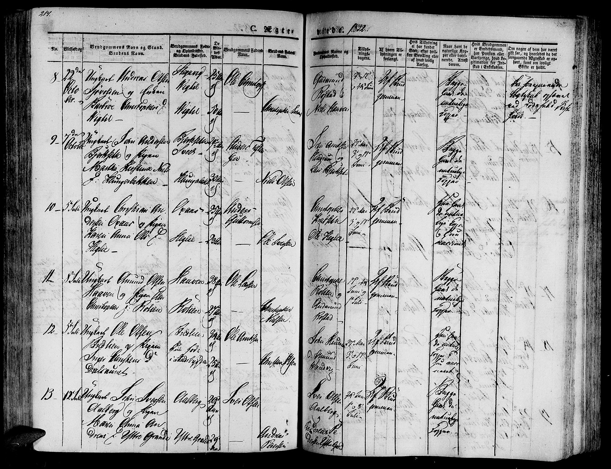 Ministerialprotokoller, klokkerbøker og fødselsregistre - Nord-Trøndelag, AV/SAT-A-1458/701/L0006: Parish register (official) no. 701A06, 1825-1841, p. 217