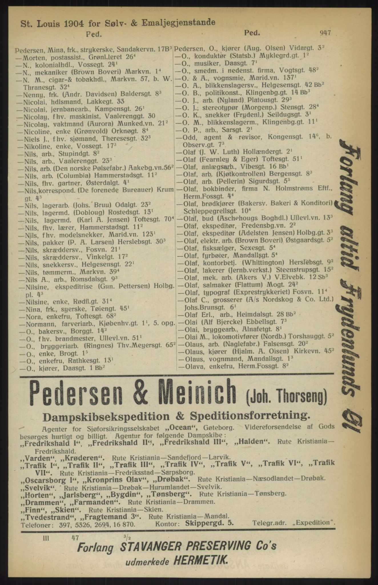 Kristiania/Oslo adressebok, PUBL/-, 1914, p. 947