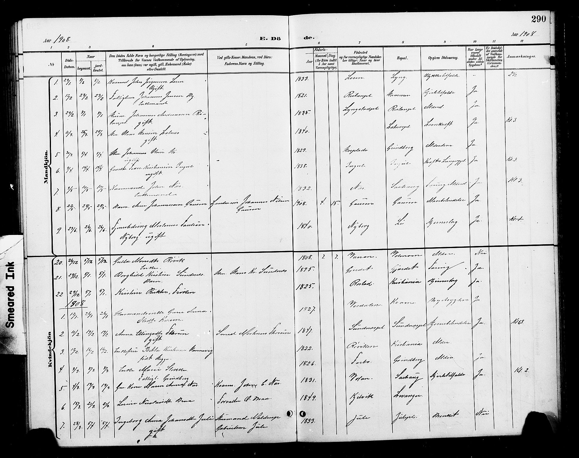 Ministerialprotokoller, klokkerbøker og fødselsregistre - Nord-Trøndelag, SAT/A-1458/730/L0302: Parish register (copy) no. 730C05, 1898-1924, p. 290
