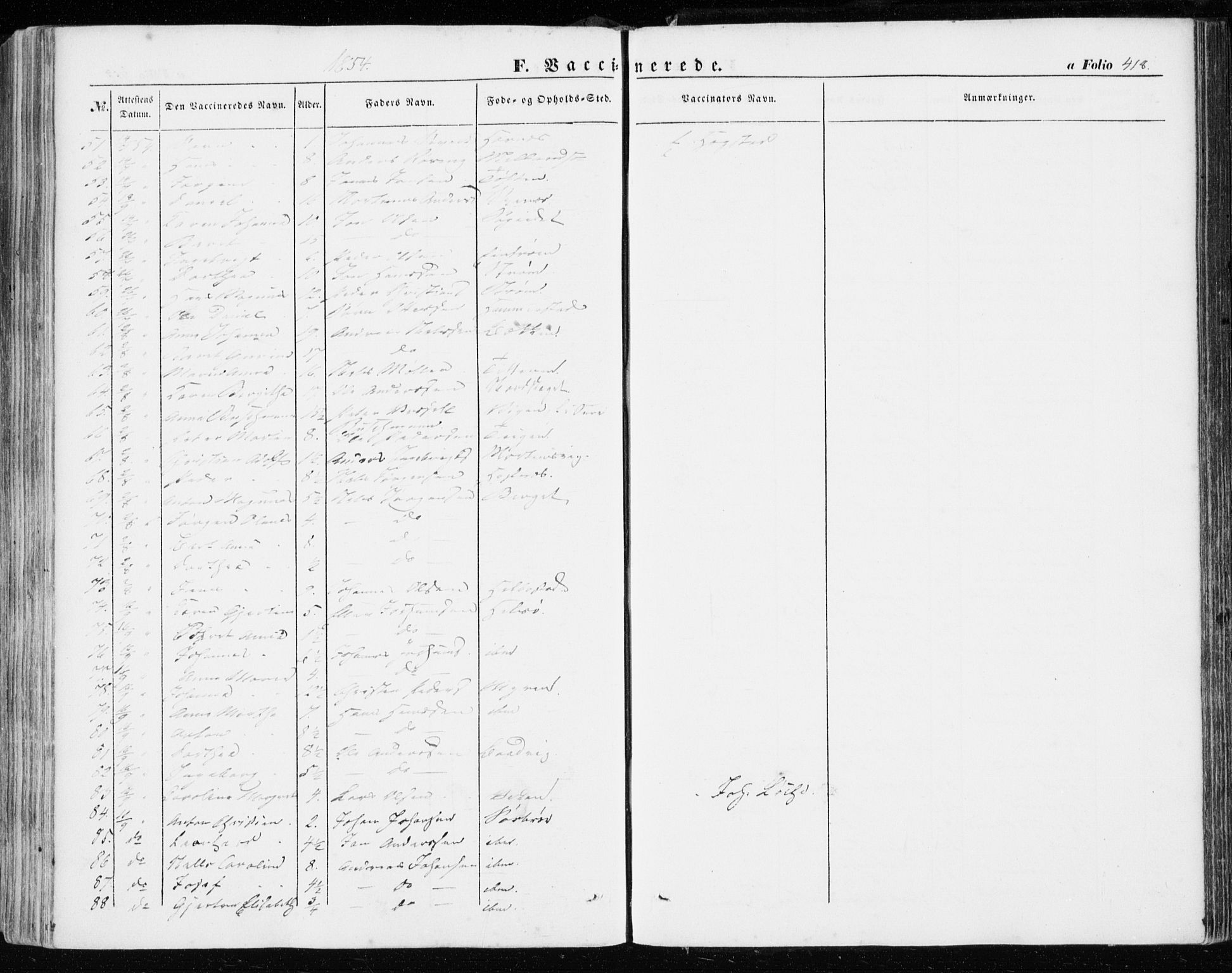 Ministerialprotokoller, klokkerbøker og fødselsregistre - Sør-Trøndelag, AV/SAT-A-1456/634/L0530: Parish register (official) no. 634A06, 1852-1860, p. 418