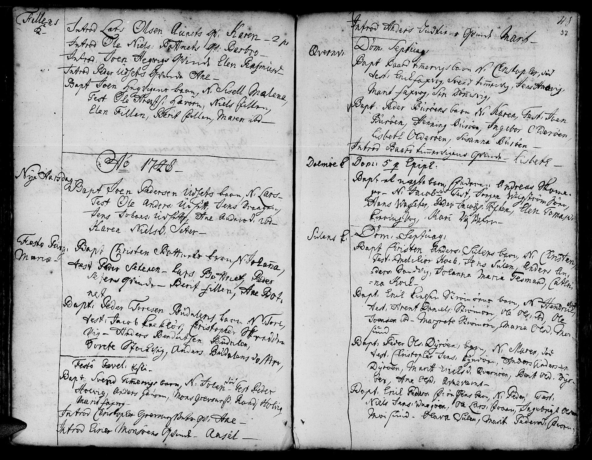 Ministerialprotokoller, klokkerbøker og fødselsregistre - Sør-Trøndelag, AV/SAT-A-1456/634/L0525: Parish register (official) no. 634A01, 1736-1775, p. 57