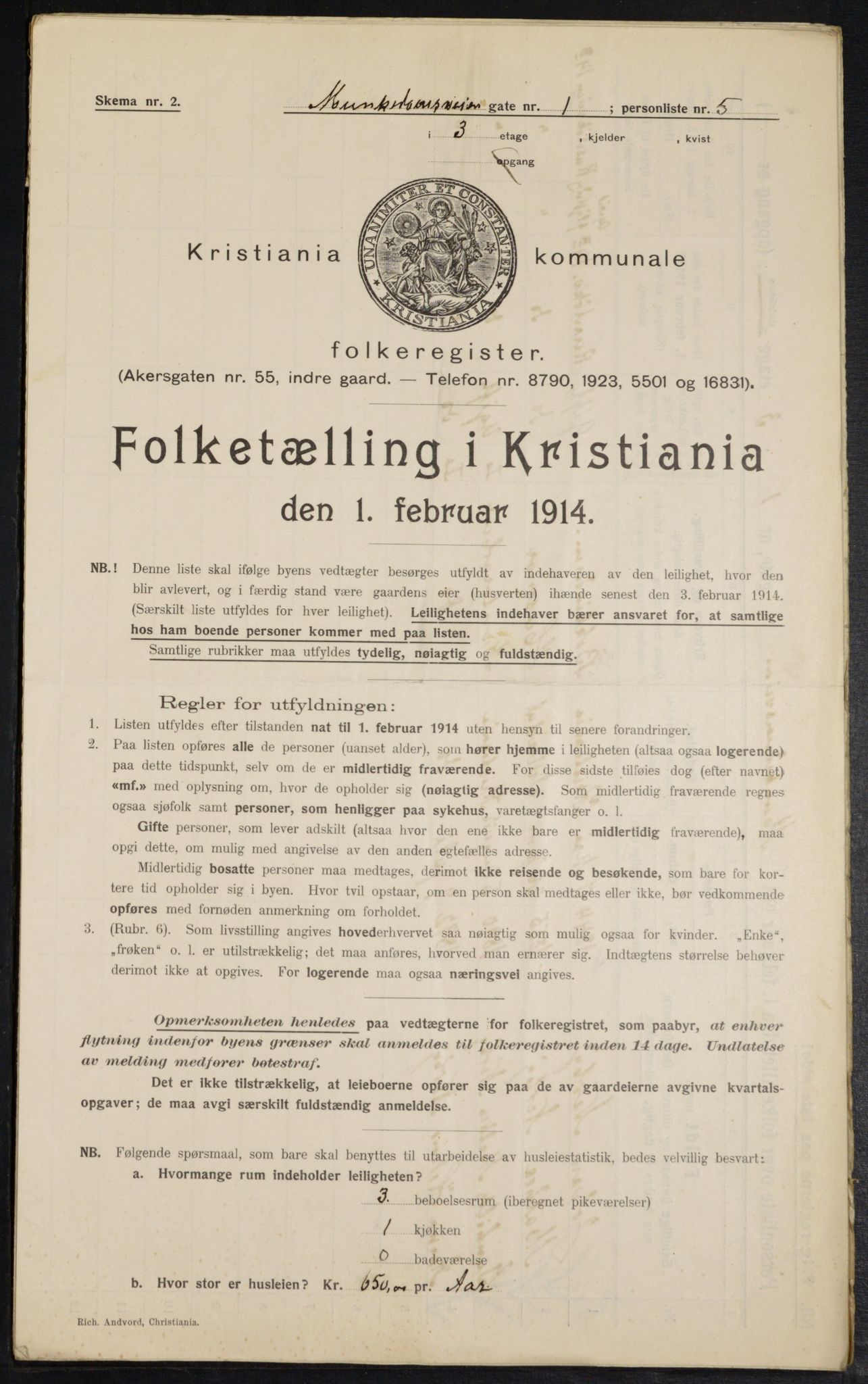 OBA, Municipal Census 1914 for Kristiania, 1914, p. 66686