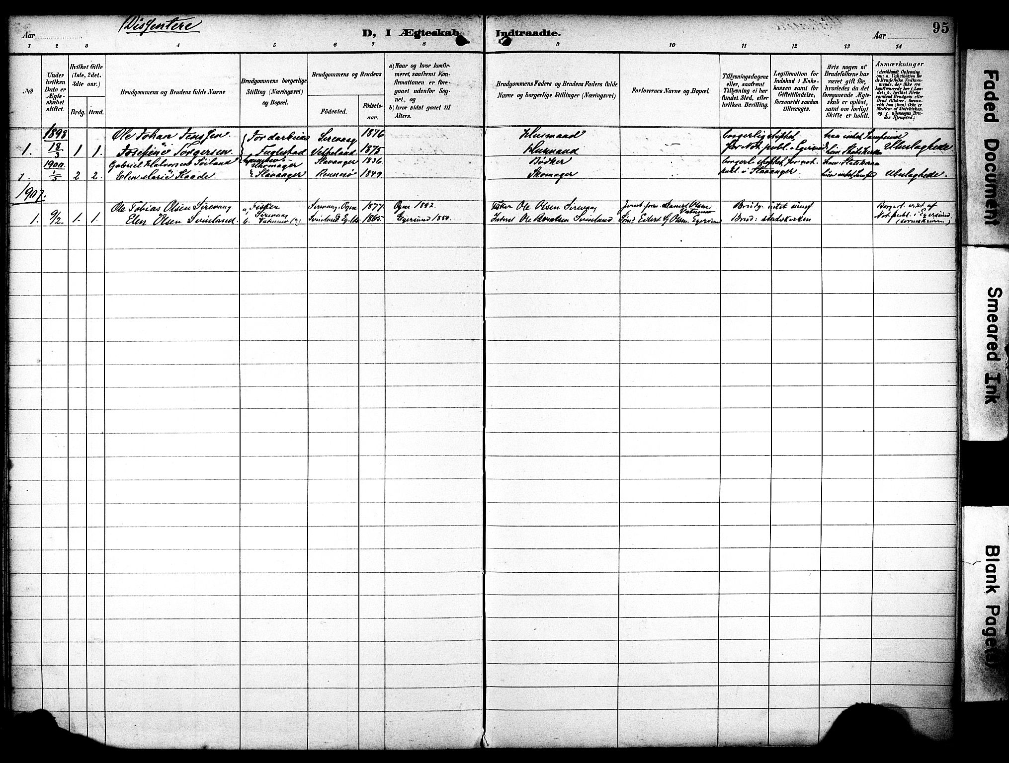 Eigersund sokneprestkontor, SAST/A-101807/S08/L0020: Parish register (official) no. A 19, 1893-1910, p. 95
