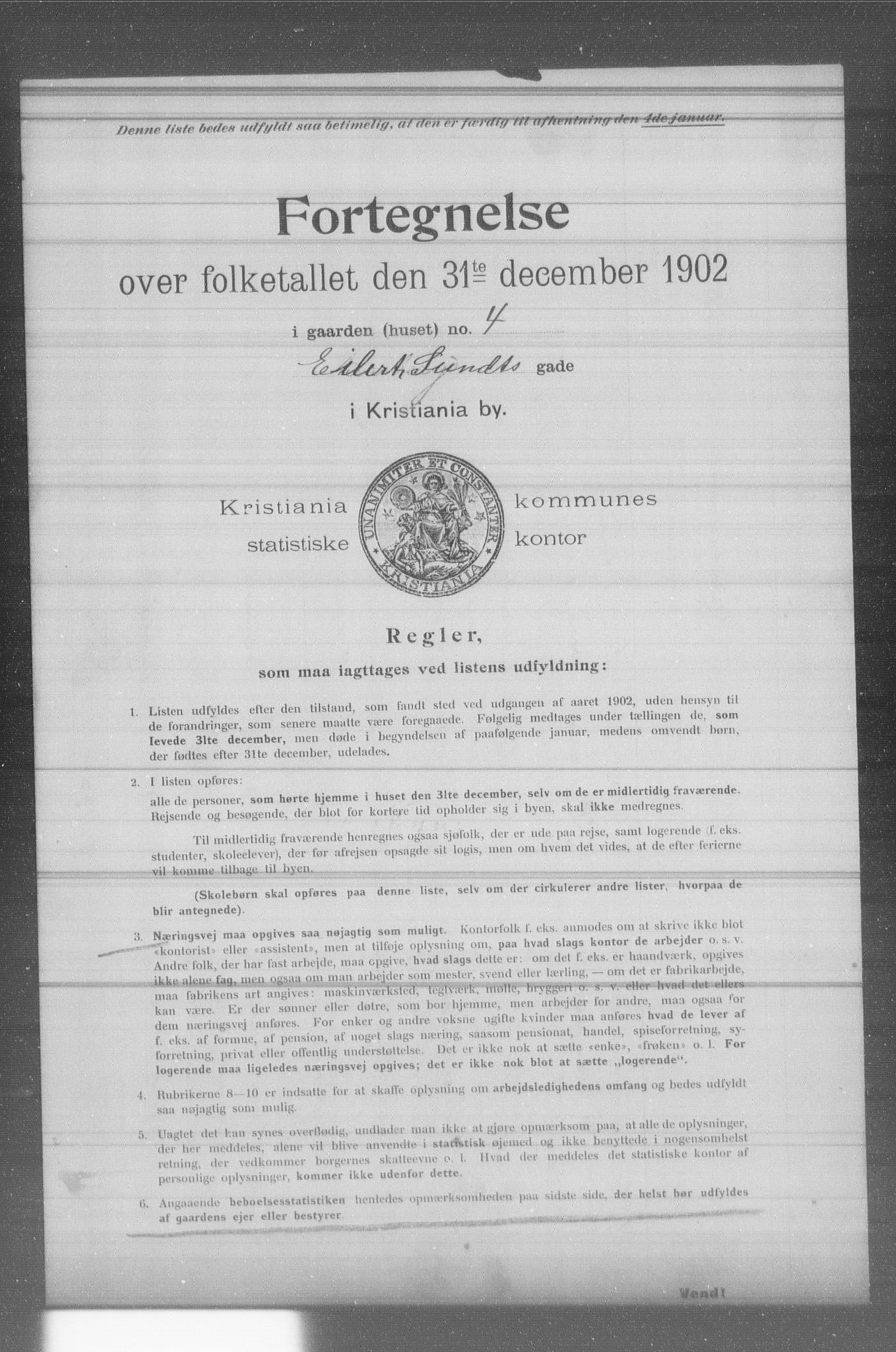 OBA, Municipal Census 1902 for Kristiania, 1902, p. 3561