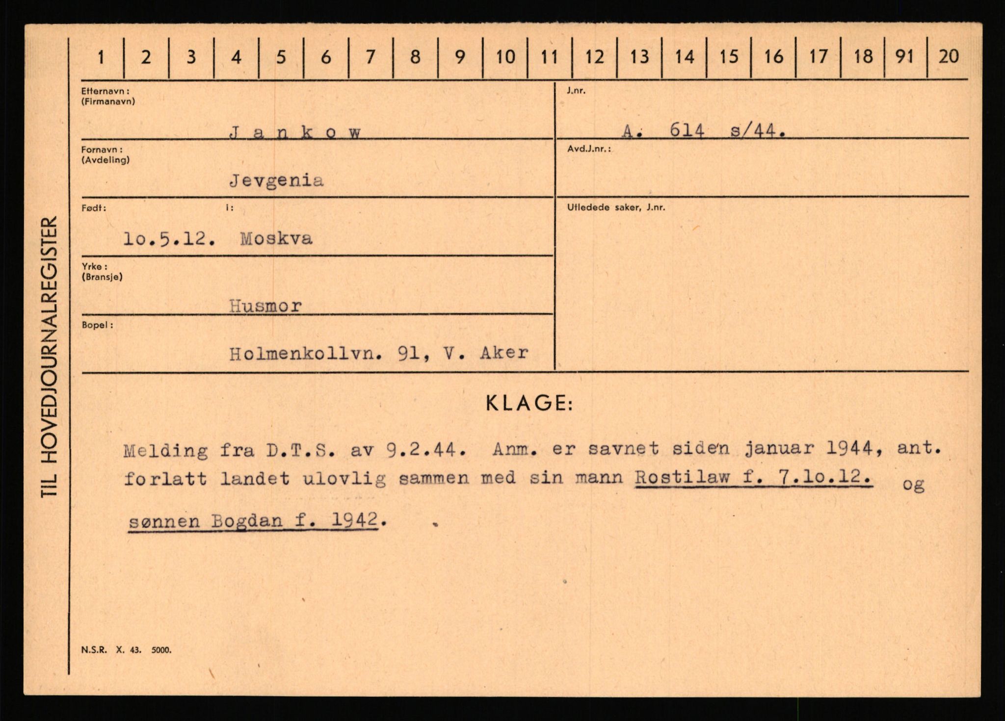 Statspolitiet - Hovedkontoret / Osloavdelingen, AV/RA-S-1329/C/Ca/L0007: Hol - Joelsen, 1943-1945, p. 3389