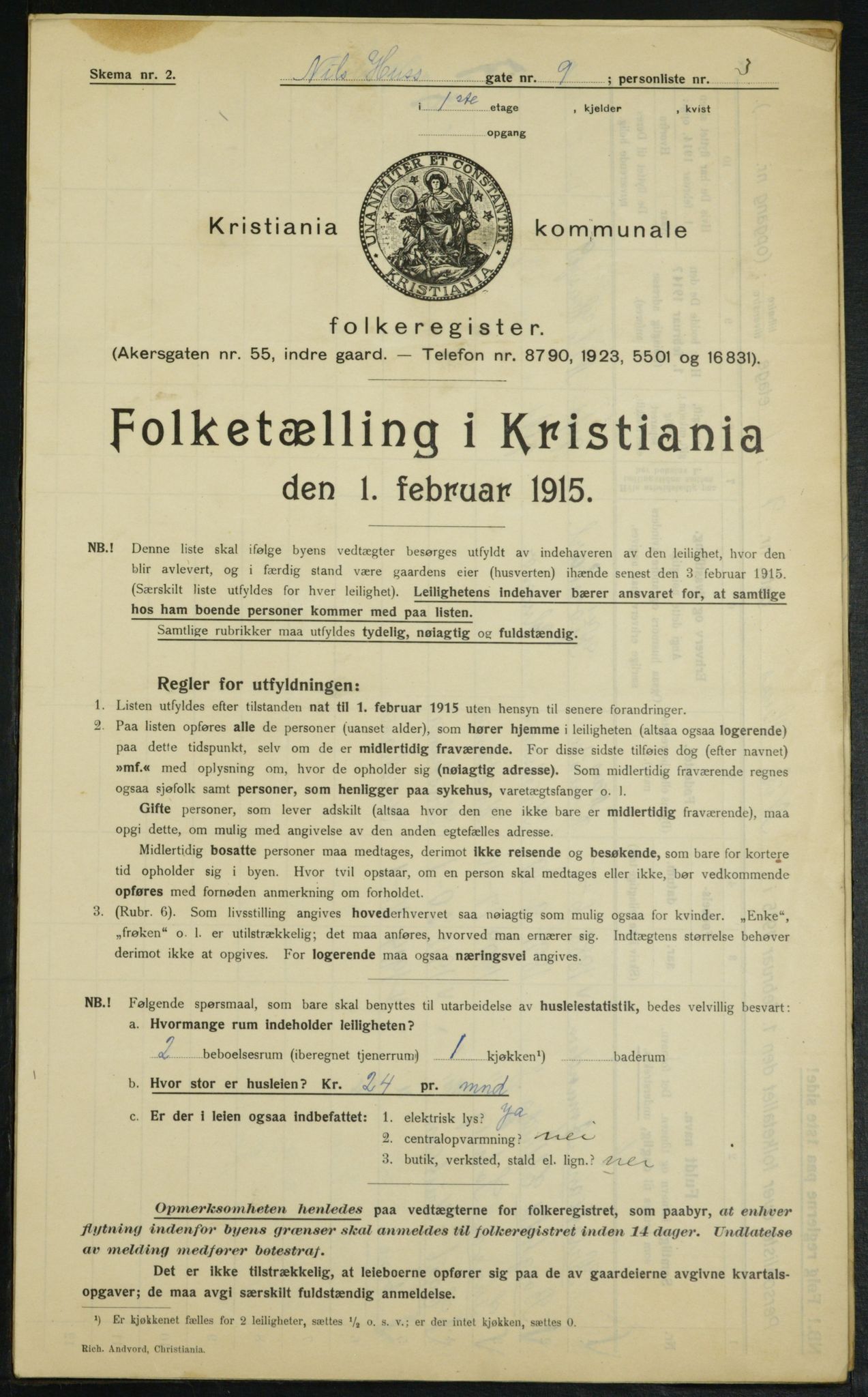 OBA, Municipal Census 1915 for Kristiania, 1915, p. 70383