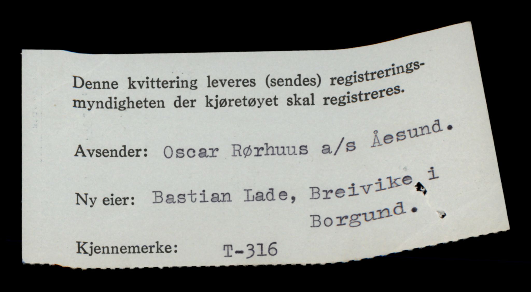 Møre og Romsdal vegkontor - Ålesund trafikkstasjon, SAT/A-4099/F/Fe/L0003: Registreringskort for kjøretøy T 232 - T 340, 1927-1998, p. 3065