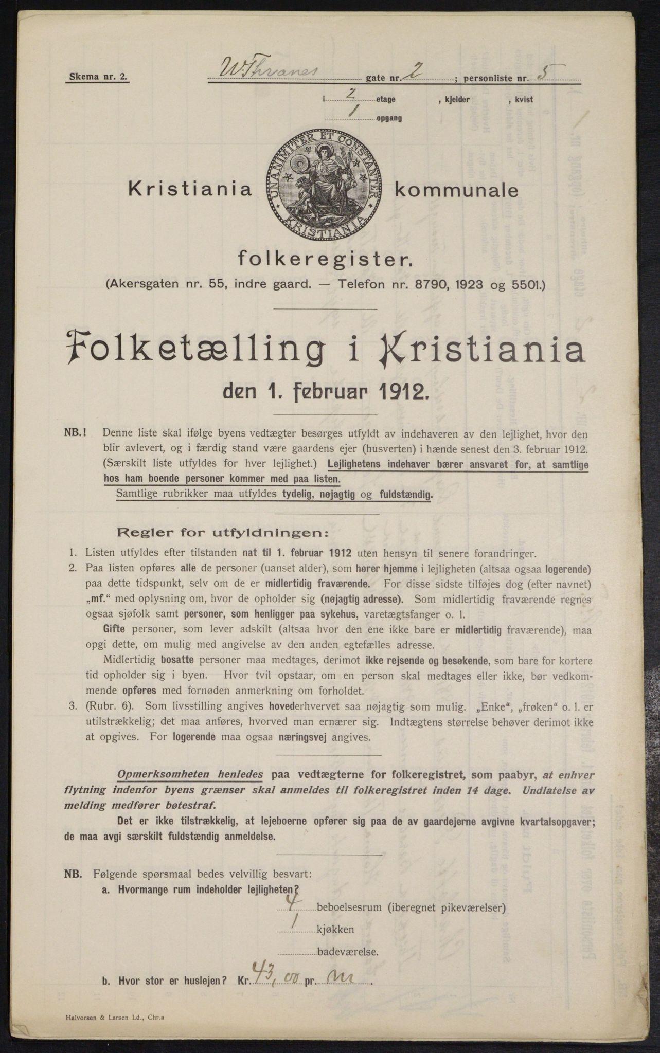 OBA, Municipal Census 1912 for Kristiania, 1912, p. 126212