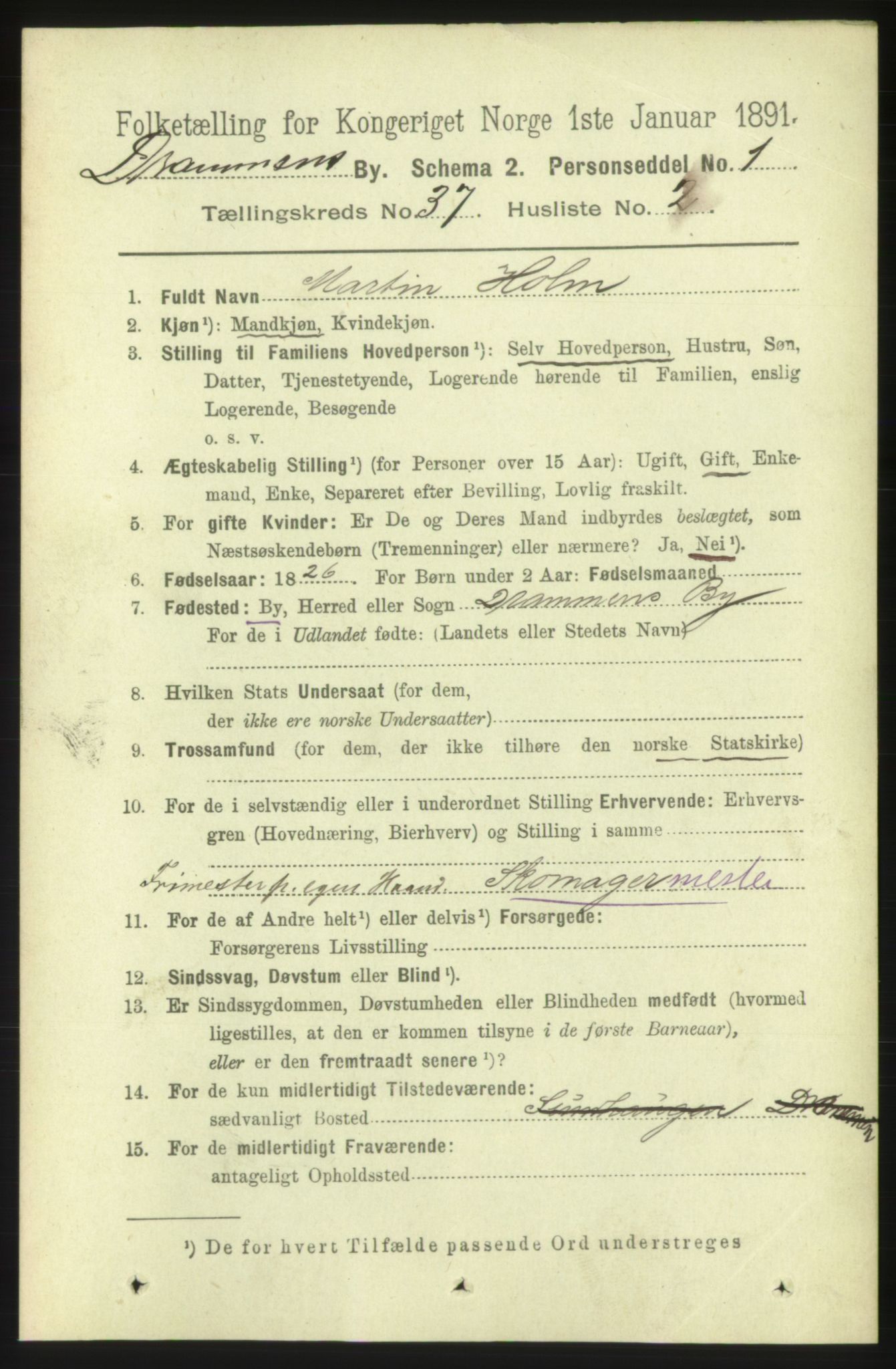 RA, 1891 census for 0602 Drammen, 1891, p. 22808