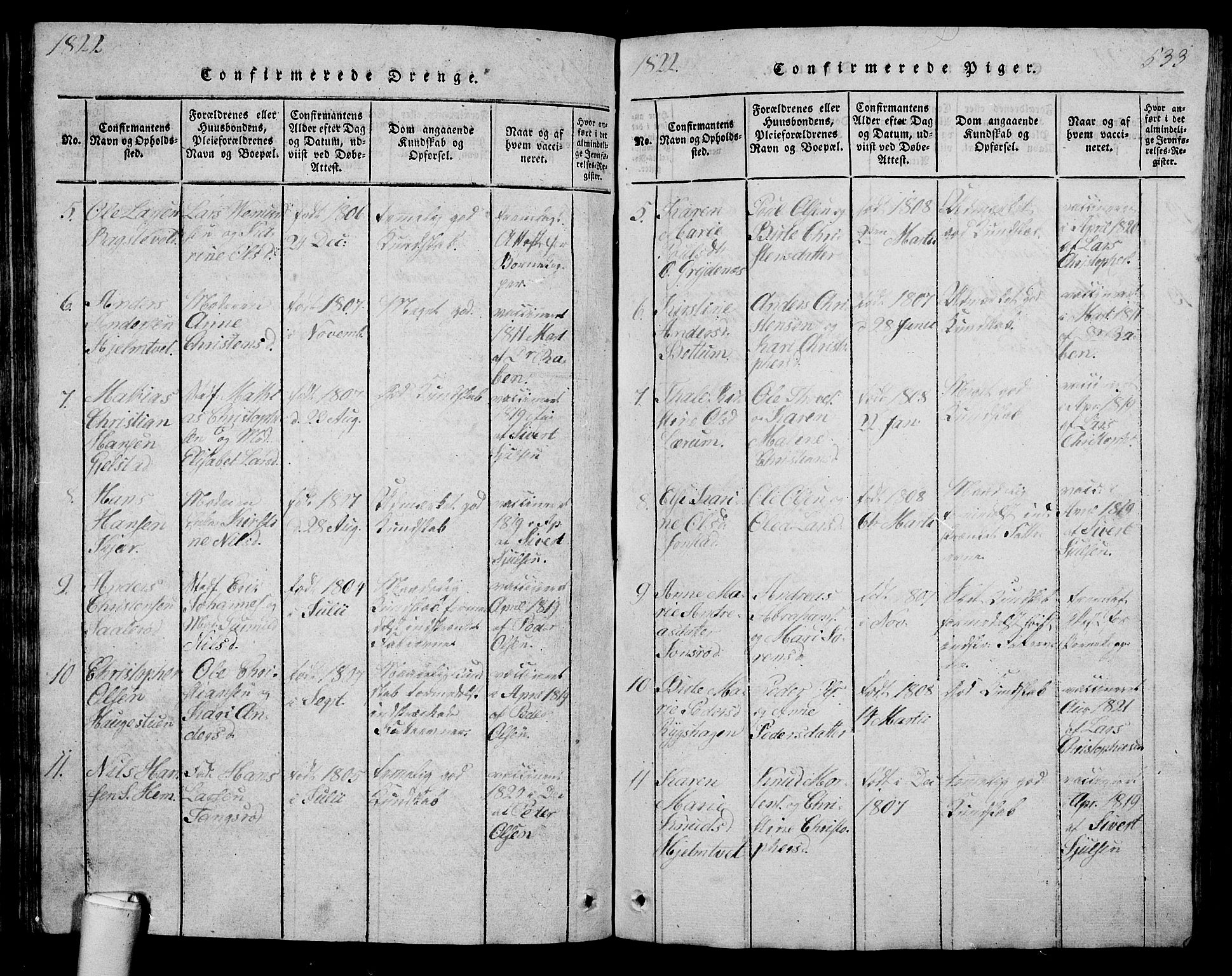 Våle kirkebøker, AV/SAKO-A-334/G/Ga/L0001: Parish register (copy) no. I 1, 1814-1824, p. 532-533