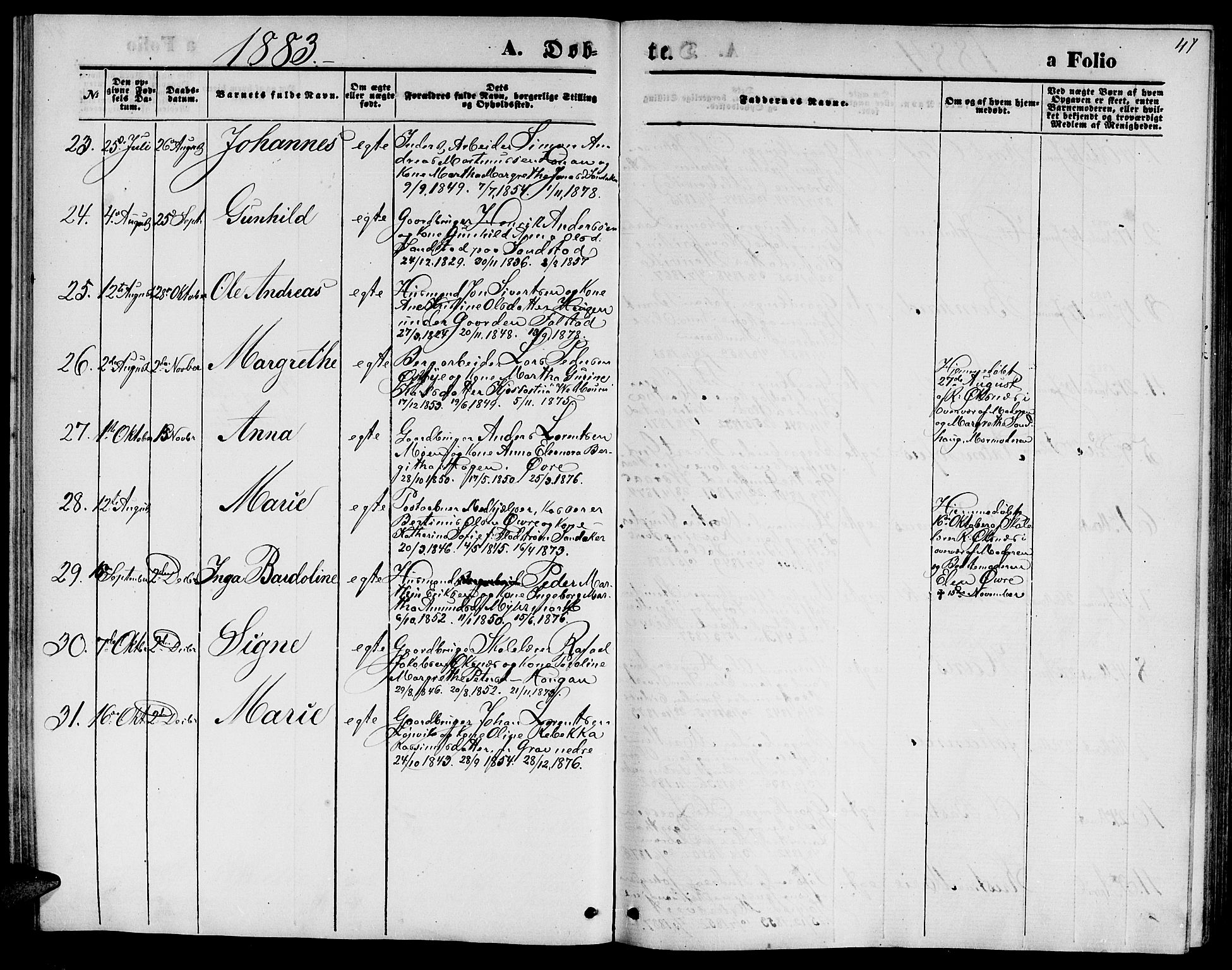 Ministerialprotokoller, klokkerbøker og fødselsregistre - Nord-Trøndelag, AV/SAT-A-1458/722/L0225: Parish register (copy) no. 722C01, 1871-1888, p. 47