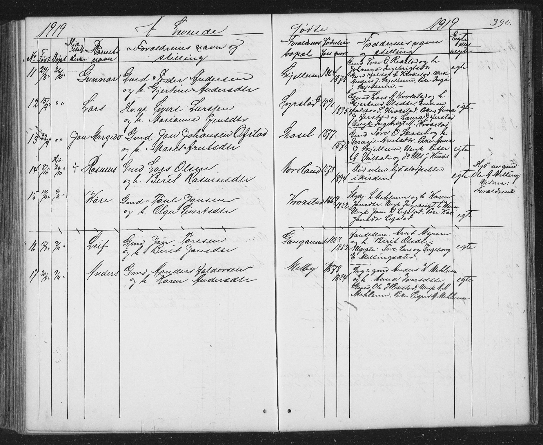 Ministerialprotokoller, klokkerbøker og fødselsregistre - Sør-Trøndelag, SAT/A-1456/667/L0798: Parish register (copy) no. 667C03, 1867-1929, p. 390