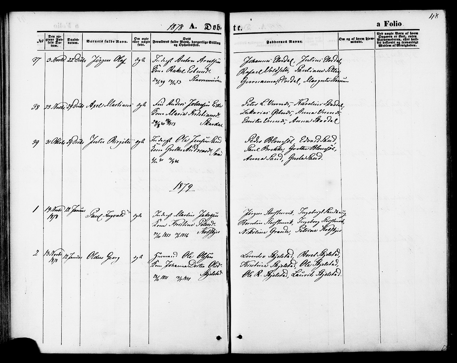Ministerialprotokoller, klokkerbøker og fødselsregistre - Nord-Trøndelag, SAT/A-1458/744/L0419: Parish register (official) no. 744A03, 1867-1881, p. 48