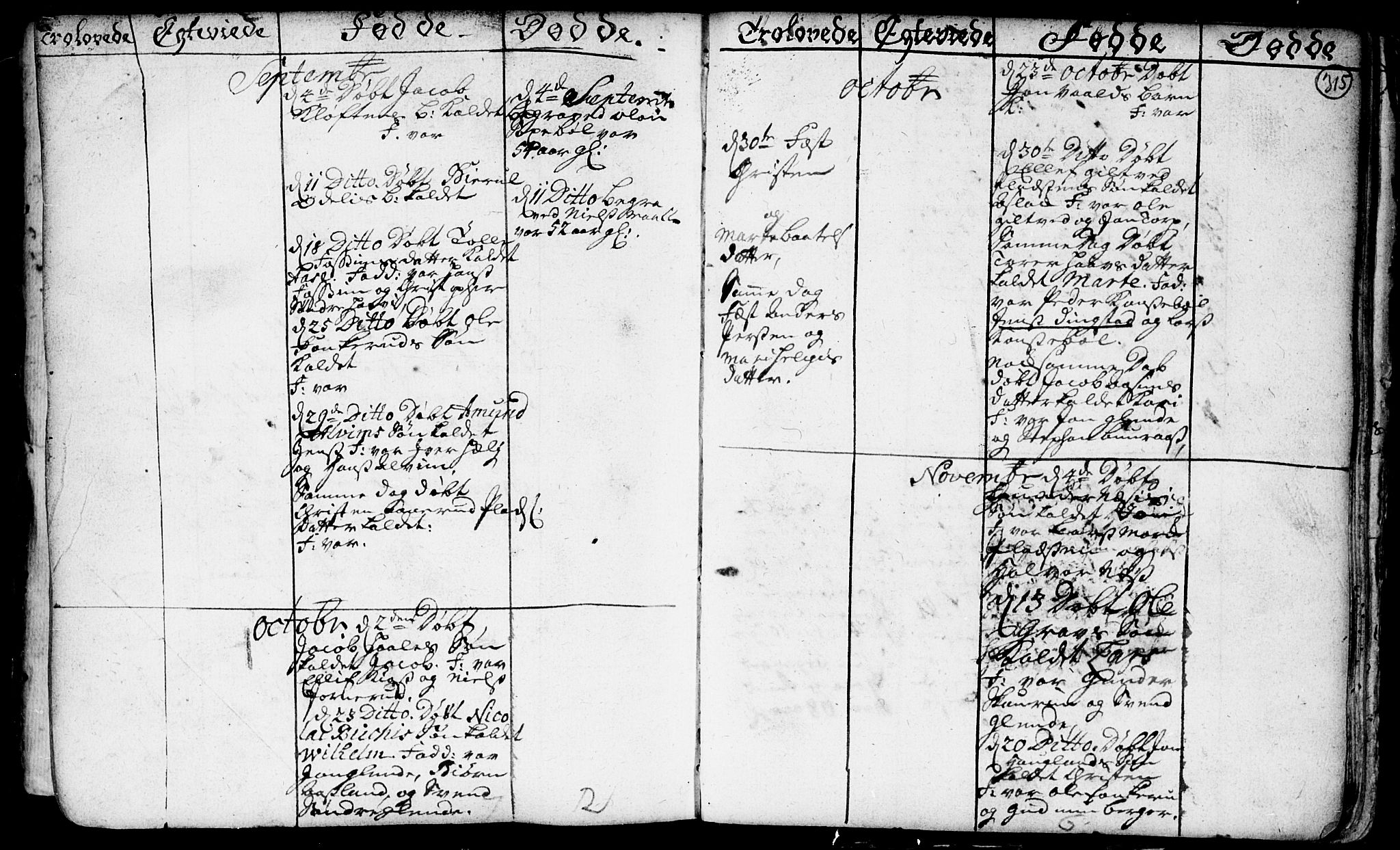 Spydeberg prestekontor Kirkebøker, AV/SAO-A-10924/F/Fa/L0001: Parish register (official) no. I 1, 1696-1738, p. 315