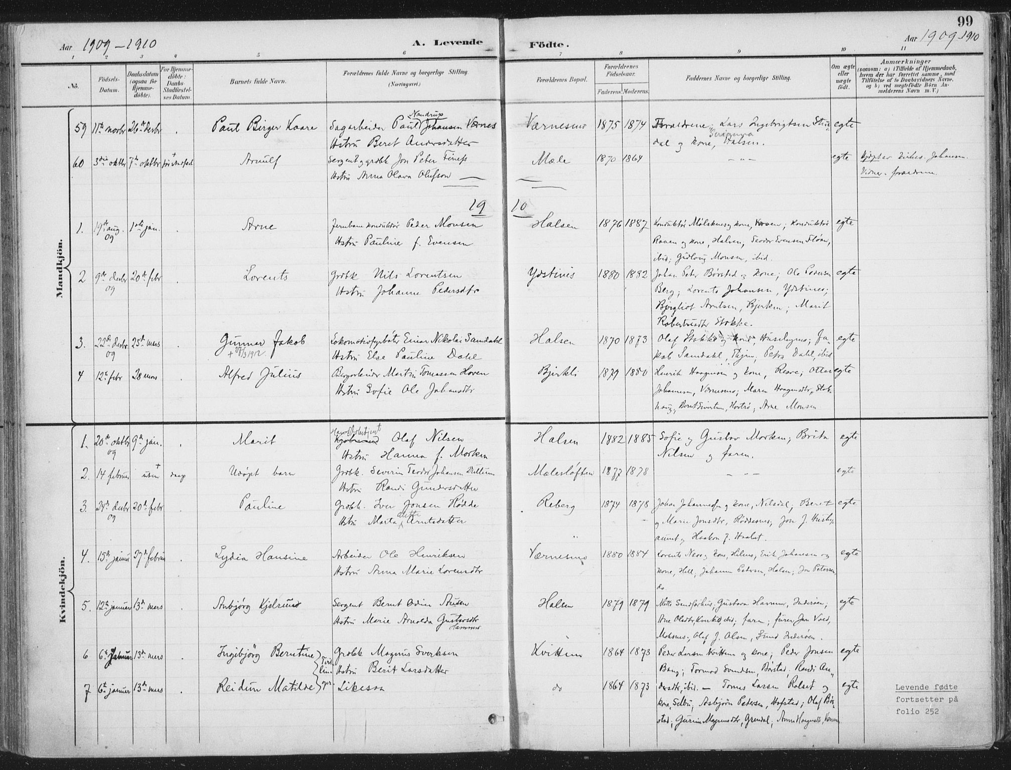 Ministerialprotokoller, klokkerbøker og fødselsregistre - Nord-Trøndelag, SAT/A-1458/709/L0082: Parish register (official) no. 709A22, 1896-1916, p. 99