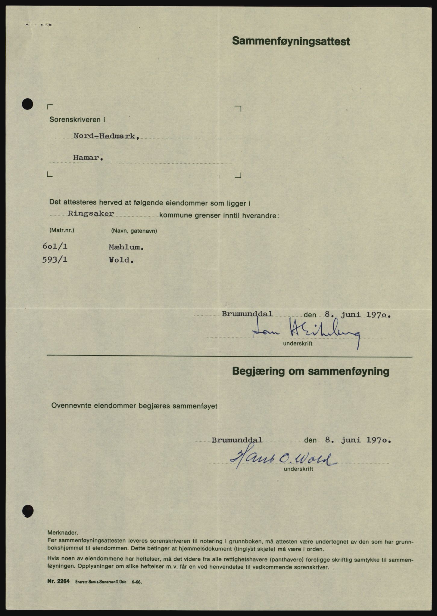 Nord-Hedmark sorenskriveri, AV/SAH-TING-012/H/Hc/L0033: Mortgage book no. 33, 1970-1970, Diary no: : 3089/1970