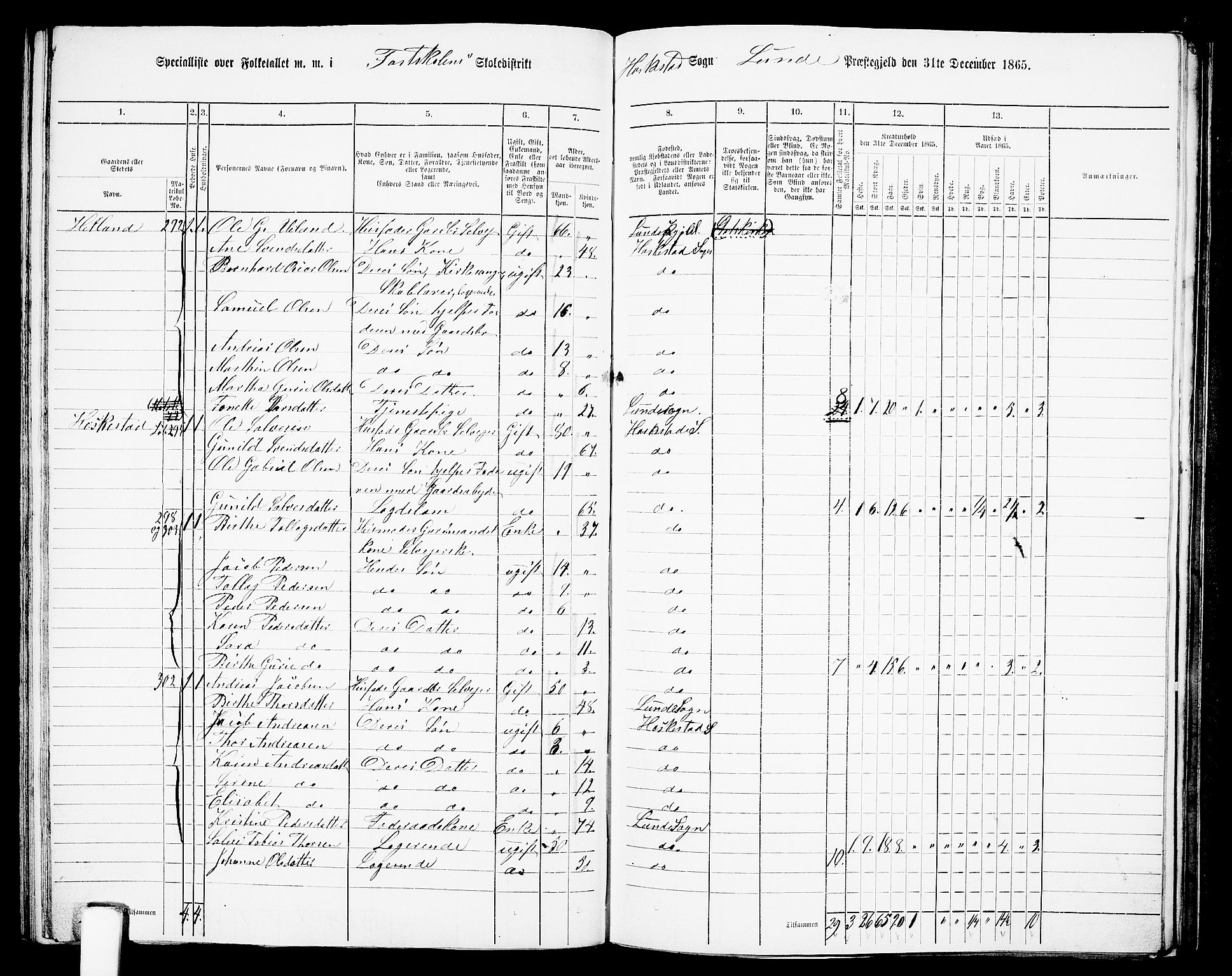 RA, 1865 census for Lund, 1865, p. 79