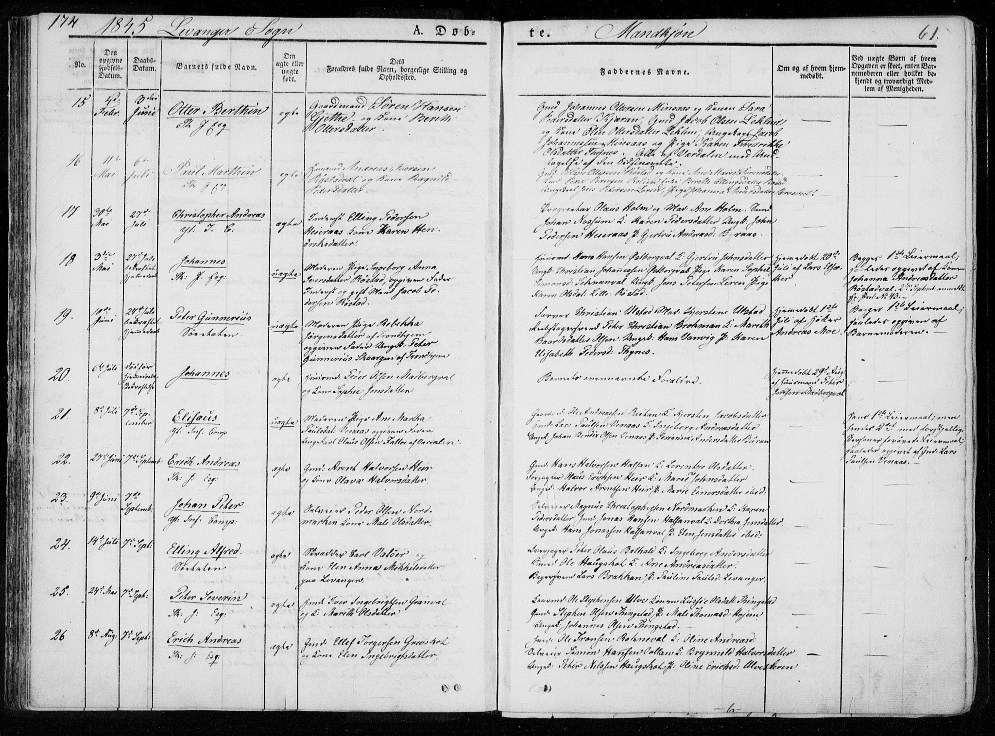 Ministerialprotokoller, klokkerbøker og fødselsregistre - Nord-Trøndelag, SAT/A-1458/720/L0183: Parish register (official) no. 720A01, 1836-1855, p. 61