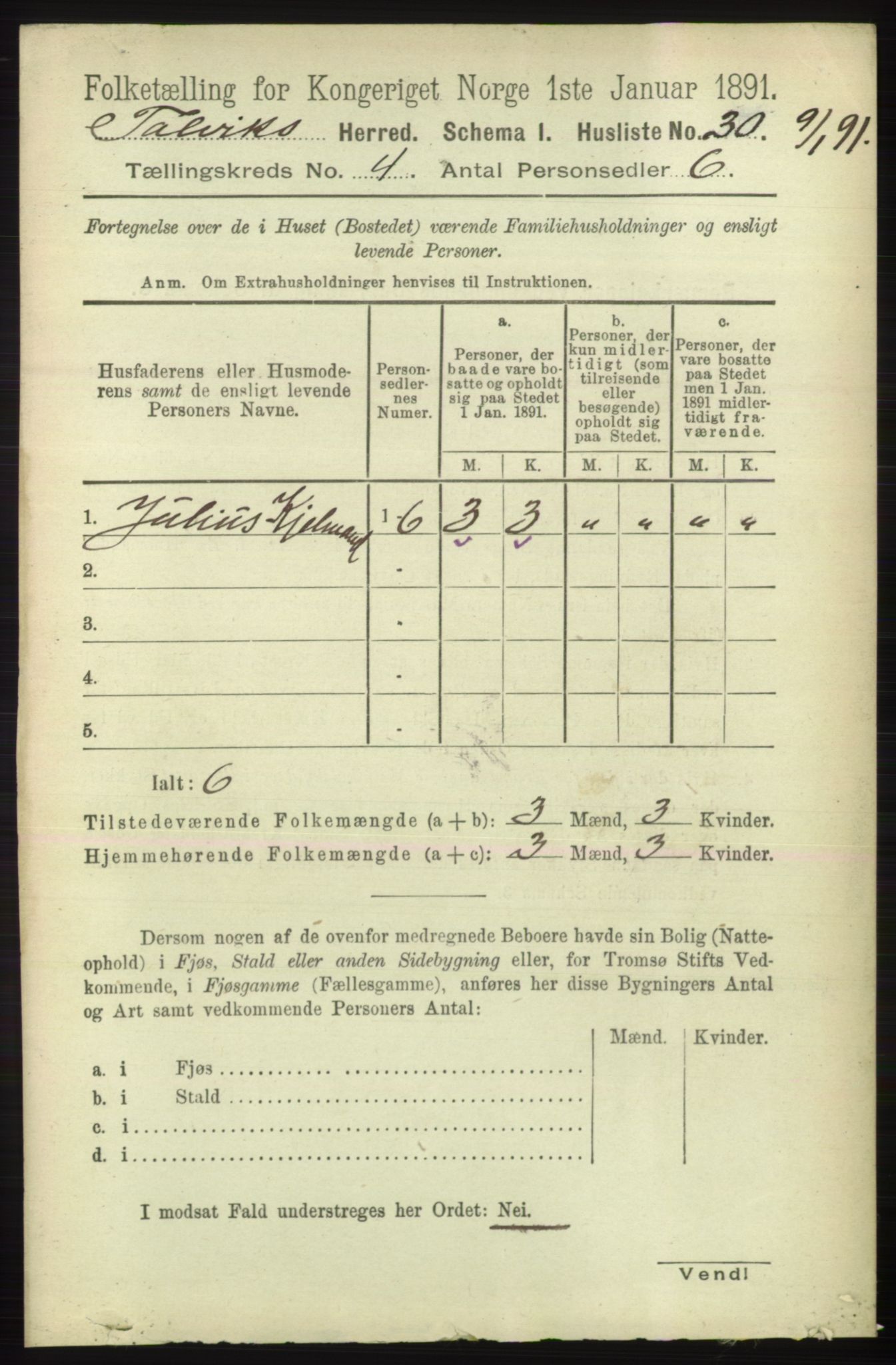 RA, 1891 census for 2013 Talvik, 1891, p. 1061