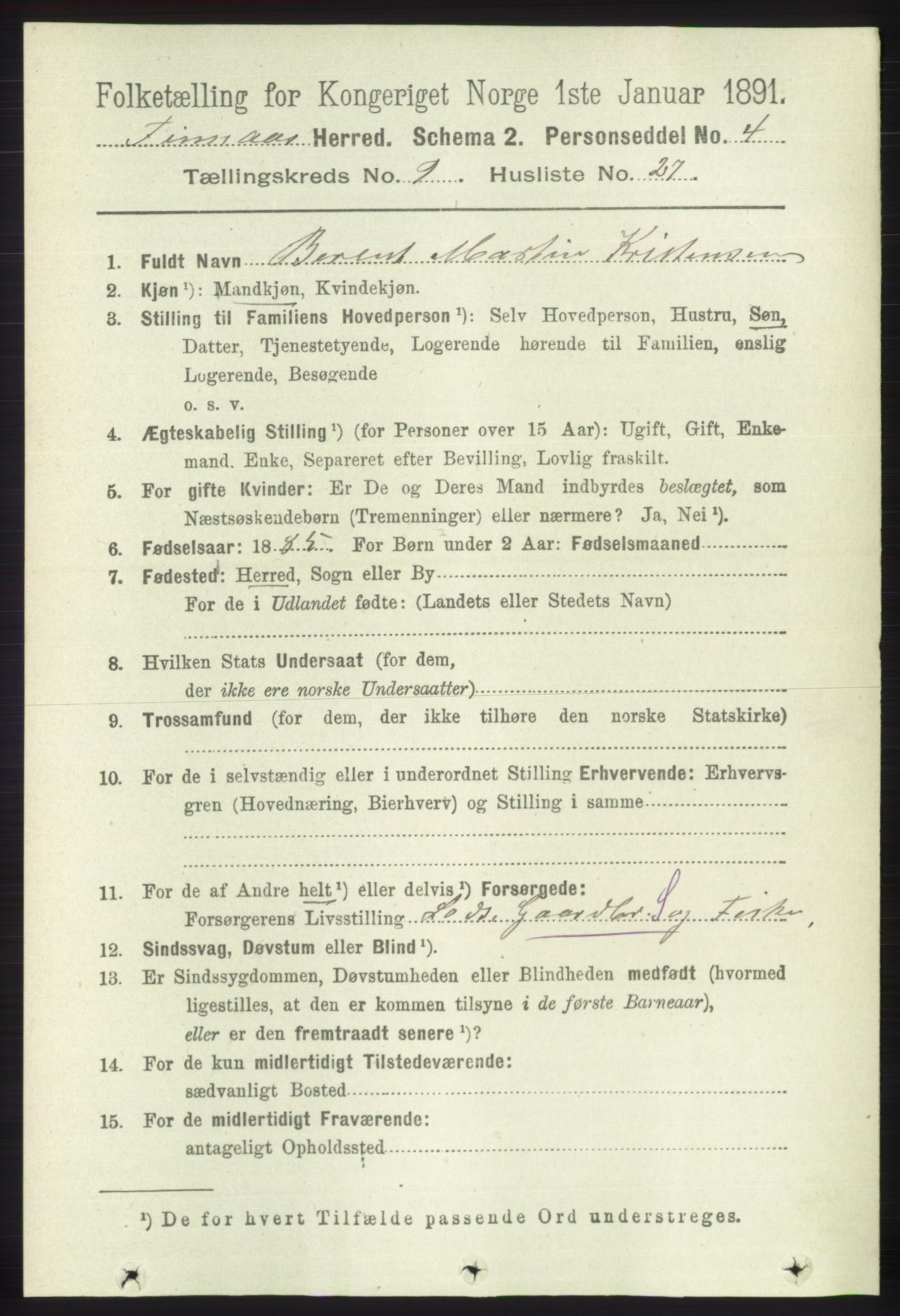 RA, 1891 census for 1218 Finnås, 1891, p. 4102